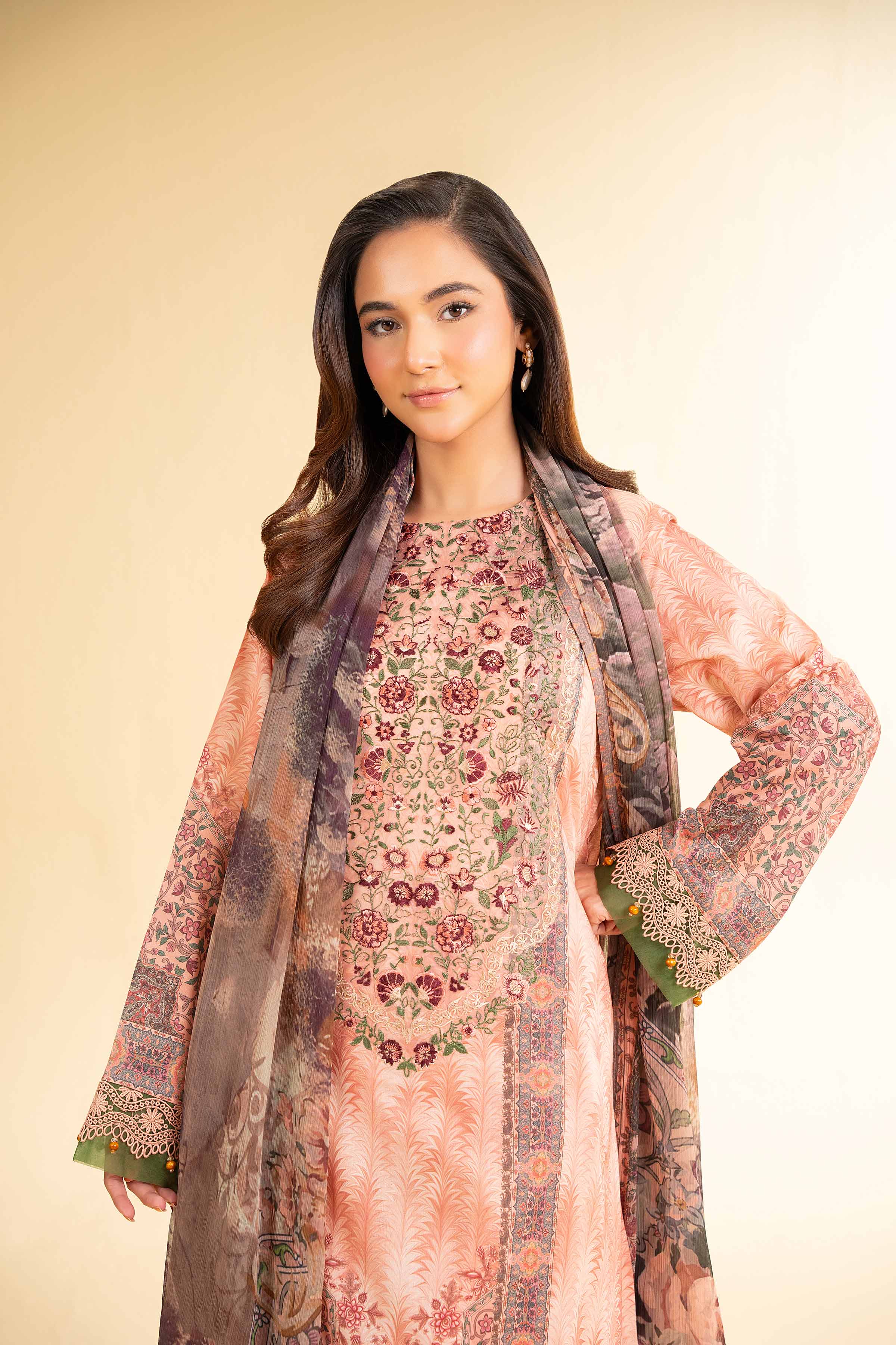 3 Piece - Digital Printed Embroidered Suit - 42501642