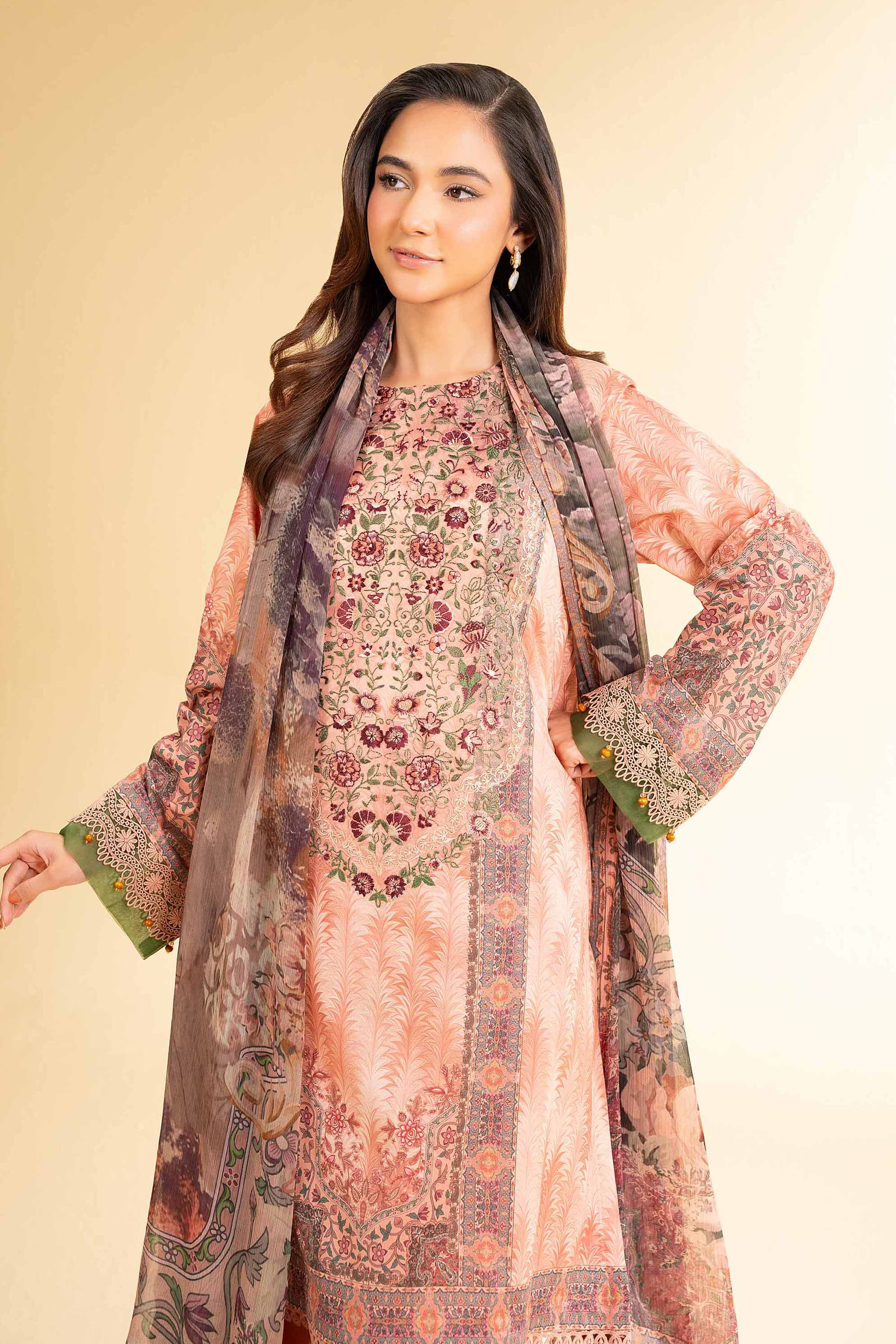 3 Piece - Digital Printed Embroidered Suit - 42501642