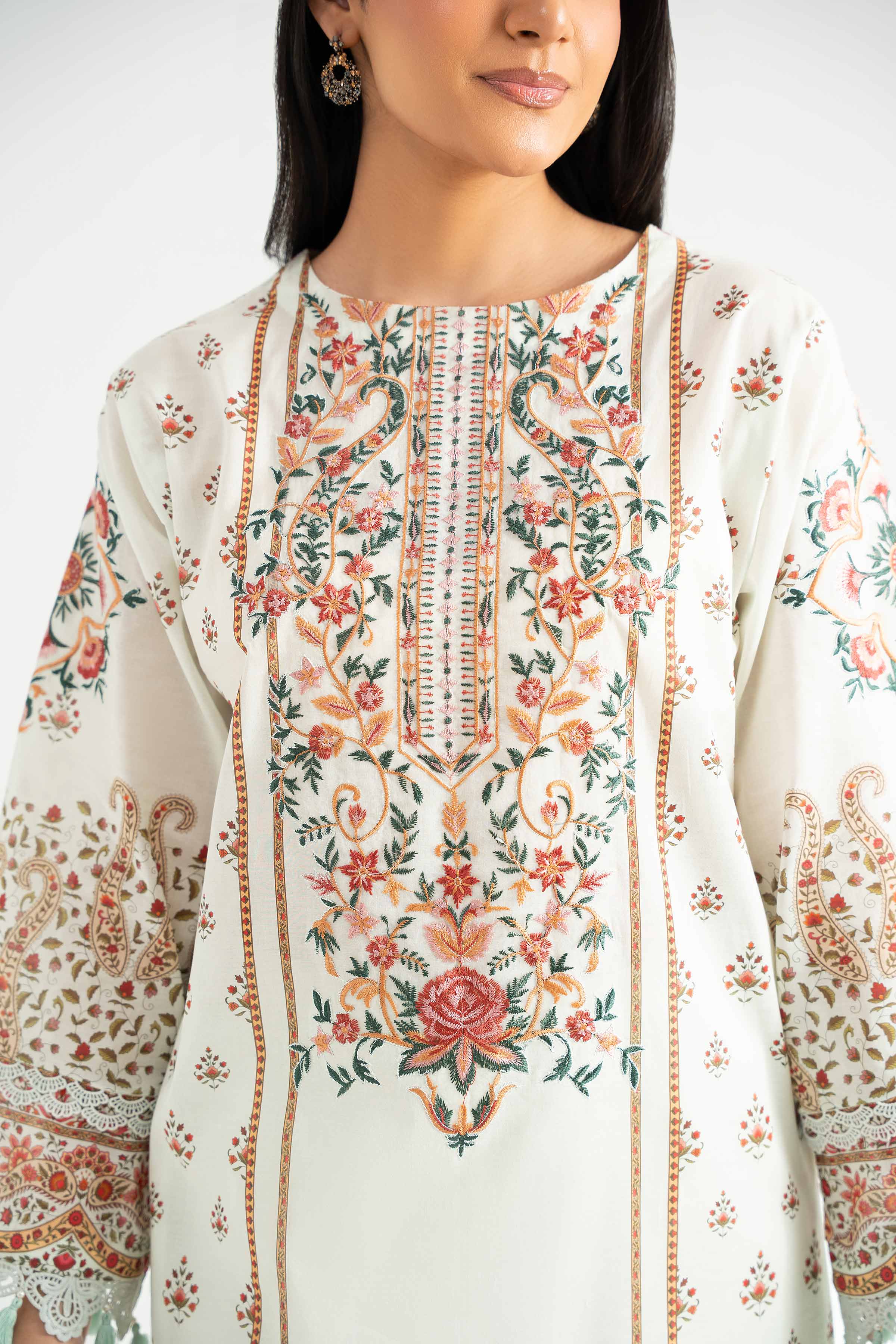 3 Piece - Digital Printed Embroidered Suit - 42501647