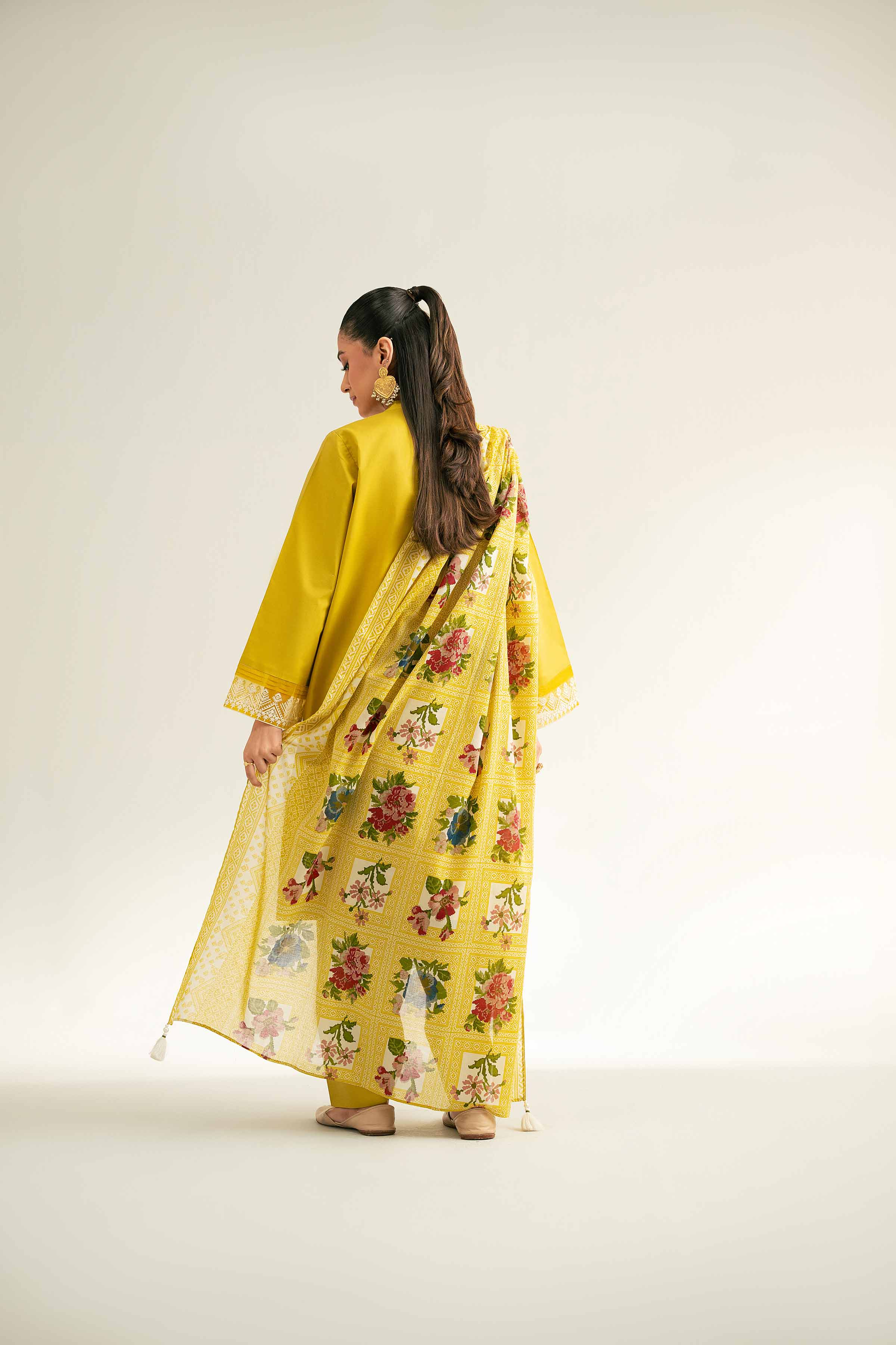 3 Piece - Printed Embroidered Suit - 42501649