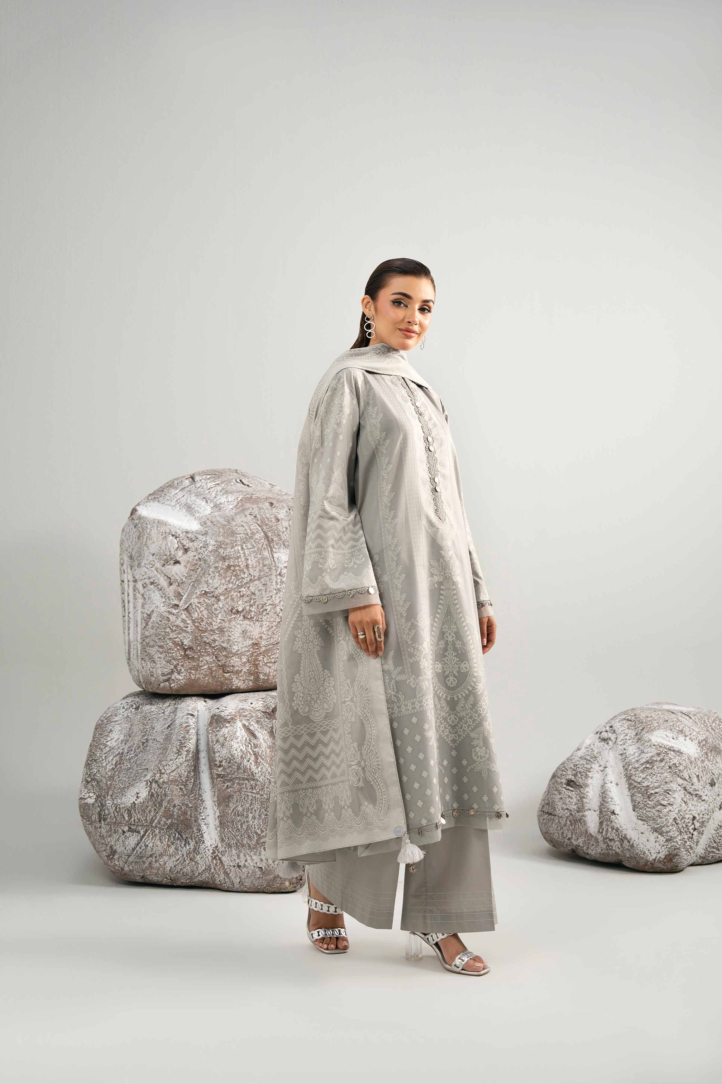 3 Piece - Dyed Jacquard Suit - 42502043 for Women - Unstitched Collection | Nishat | Shop Online