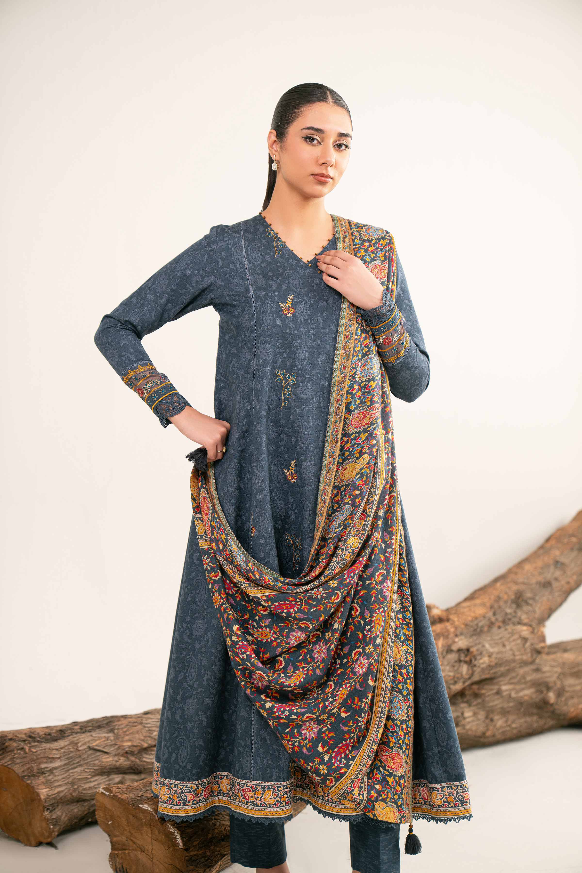 3 Piece - Digital Printed Embroidered Suit - 42502987 for Women - Unstitched Collection | Nishat | Shop Online