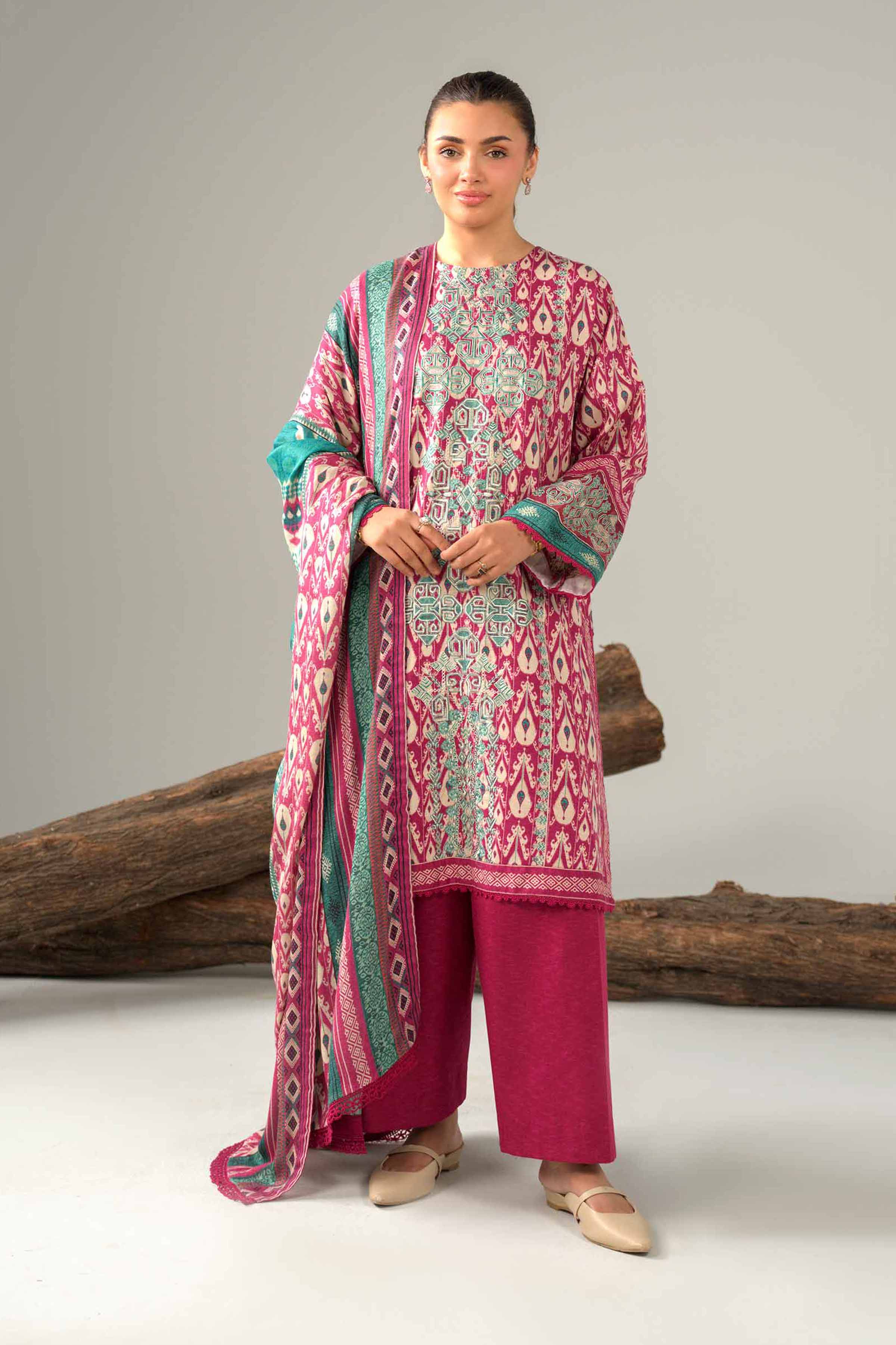3 Piece - Digital Printed Embroidered Suit - 42502989 for Women - Unstitched Collection | Nishat | Shop Online