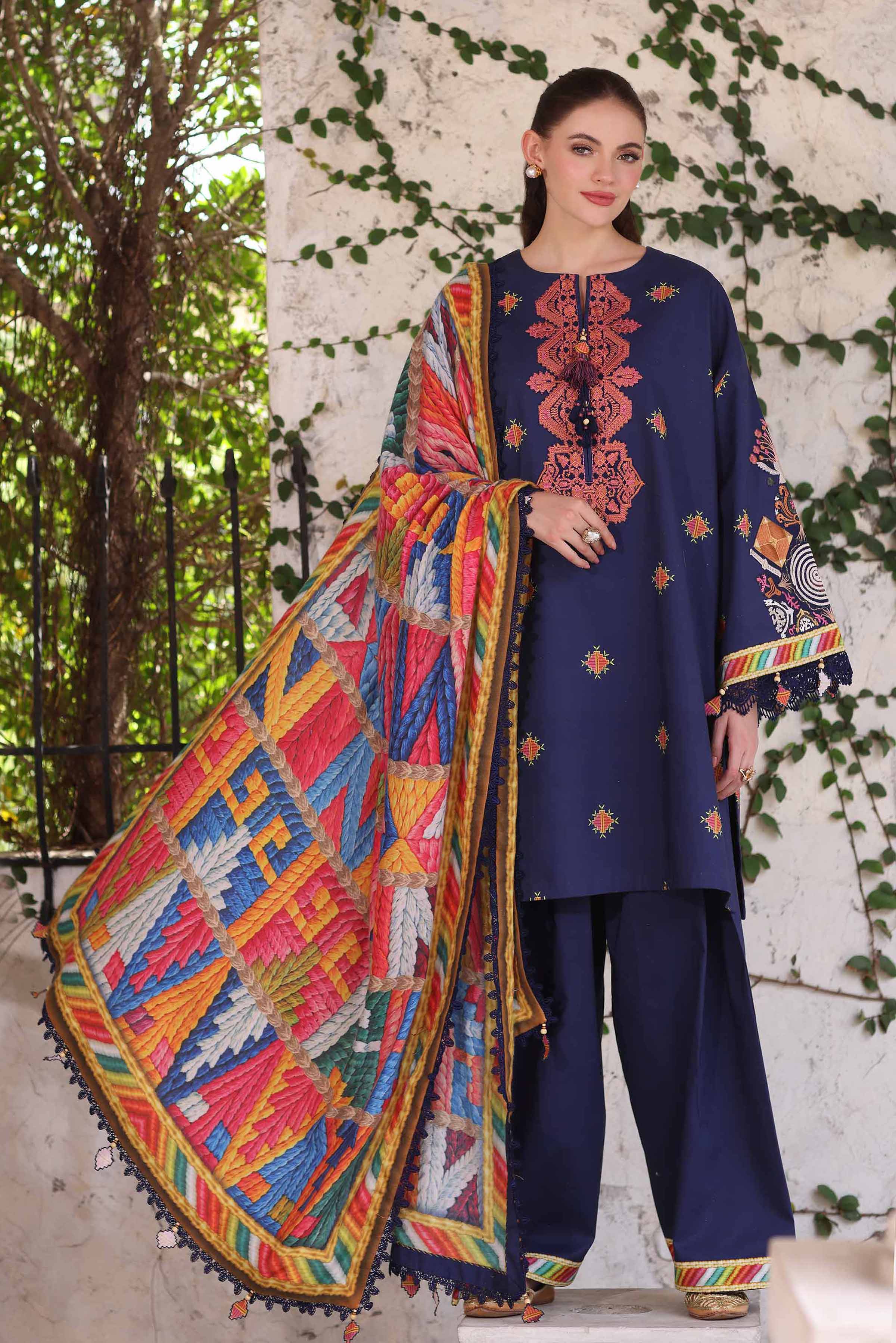 3 Piece - Digital Printed Embroidered Suit - 42503721 for Women - Unstitched Collection | Nishat | Shop Online