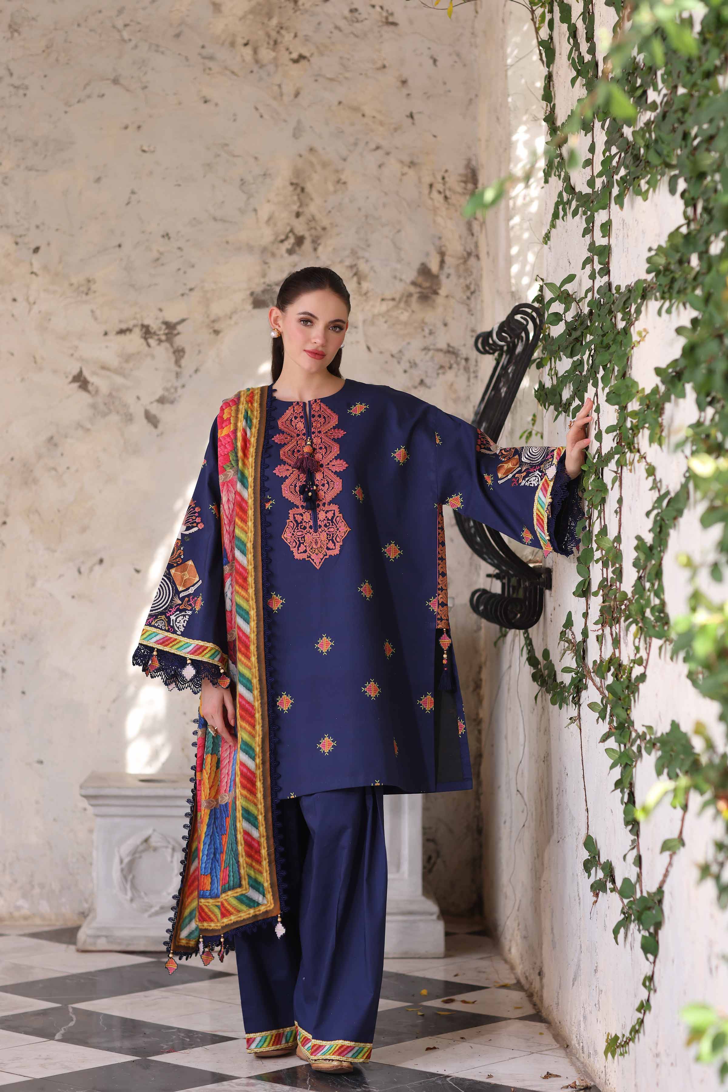 3 Piece - Digital Printed Embroidered Suit - 42503721 for Women - Unstitched Collection | Nishat | Shop Online