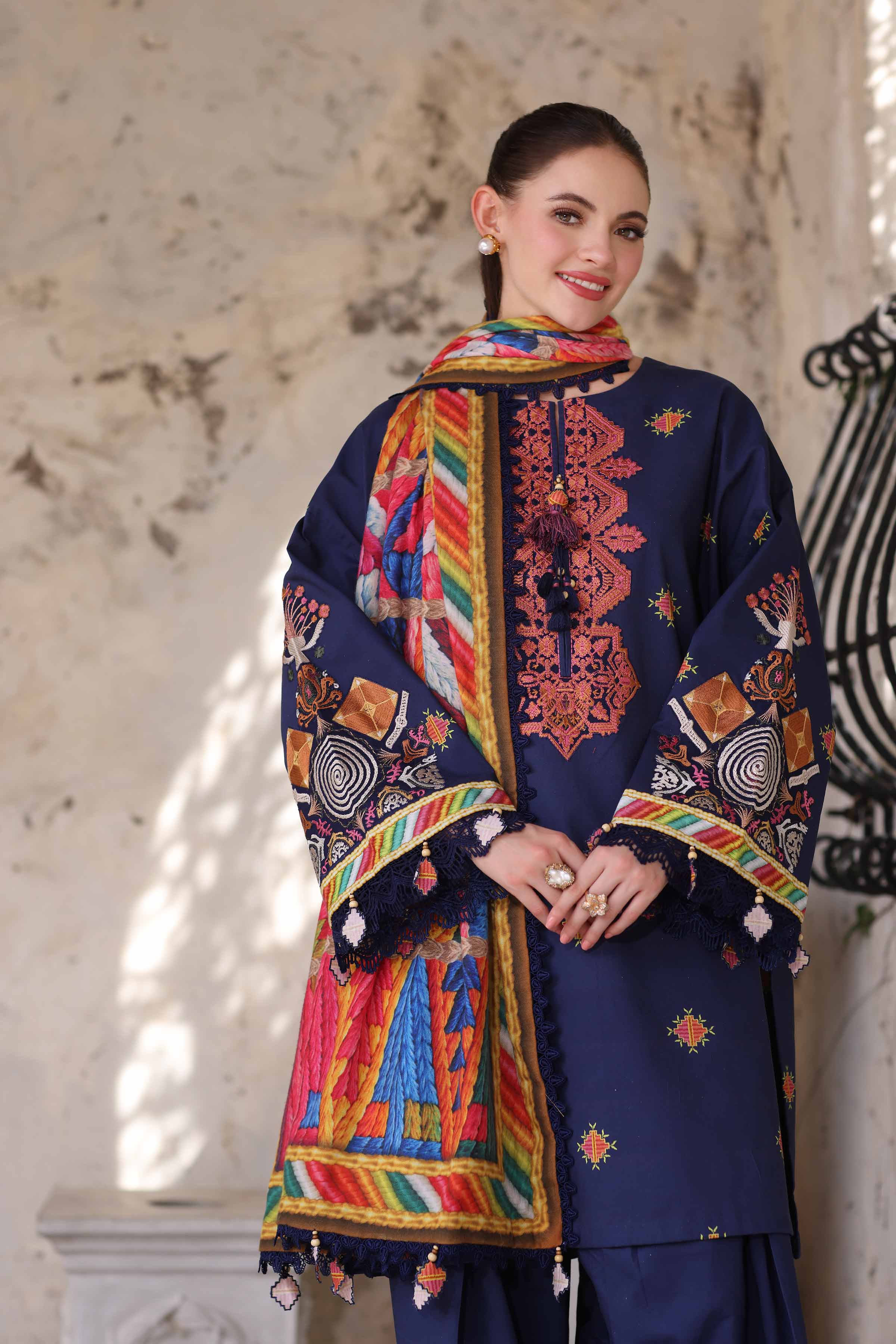 3 Piece - Digital Printed Embroidered Suit - 42503721 for Women - Unstitched Collection | Nishat | Shop Online