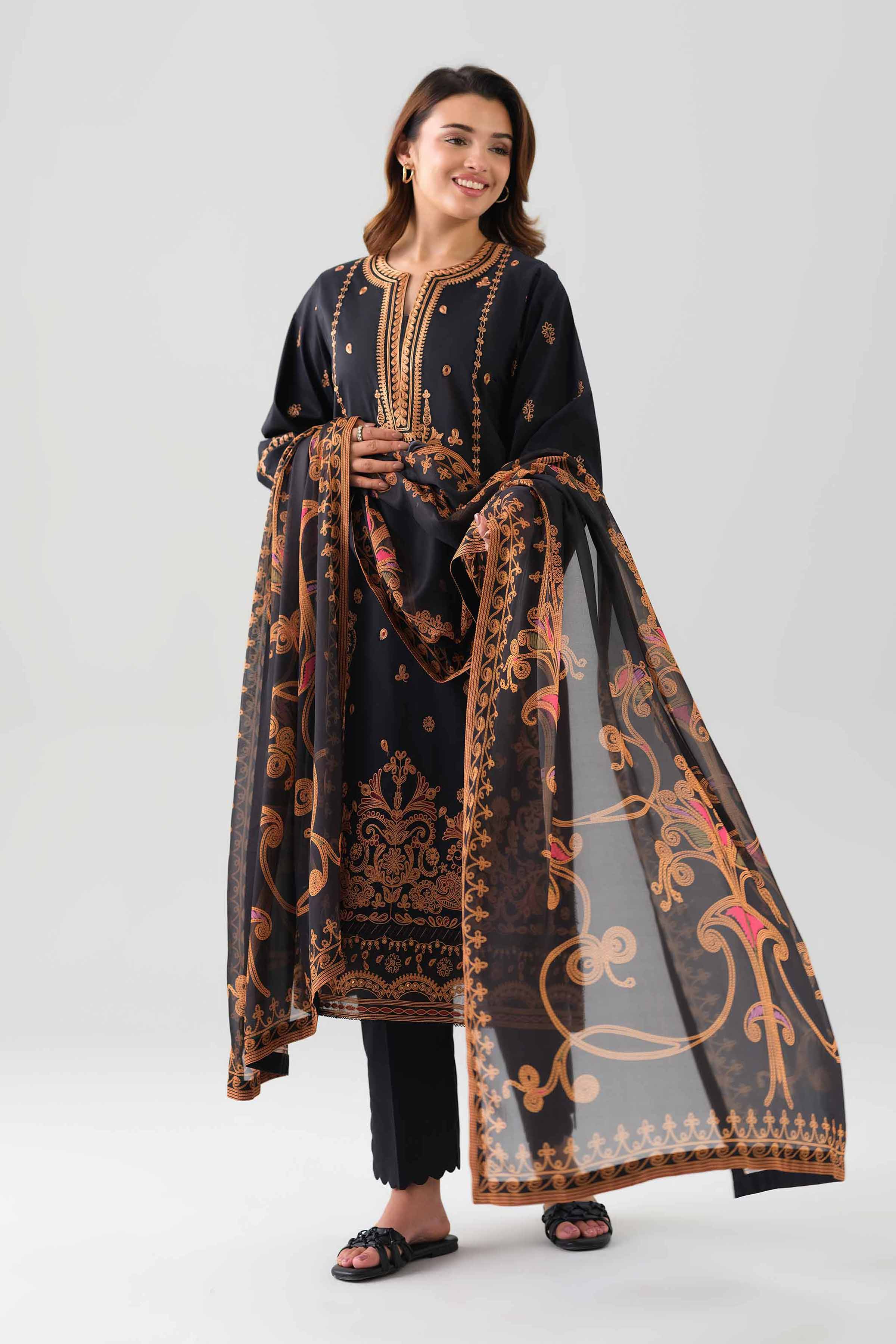 3 Piece - Digital Printed Embroidered Suit - 42601071 for Women - Unstitched Collection | Nishat | Shop Online