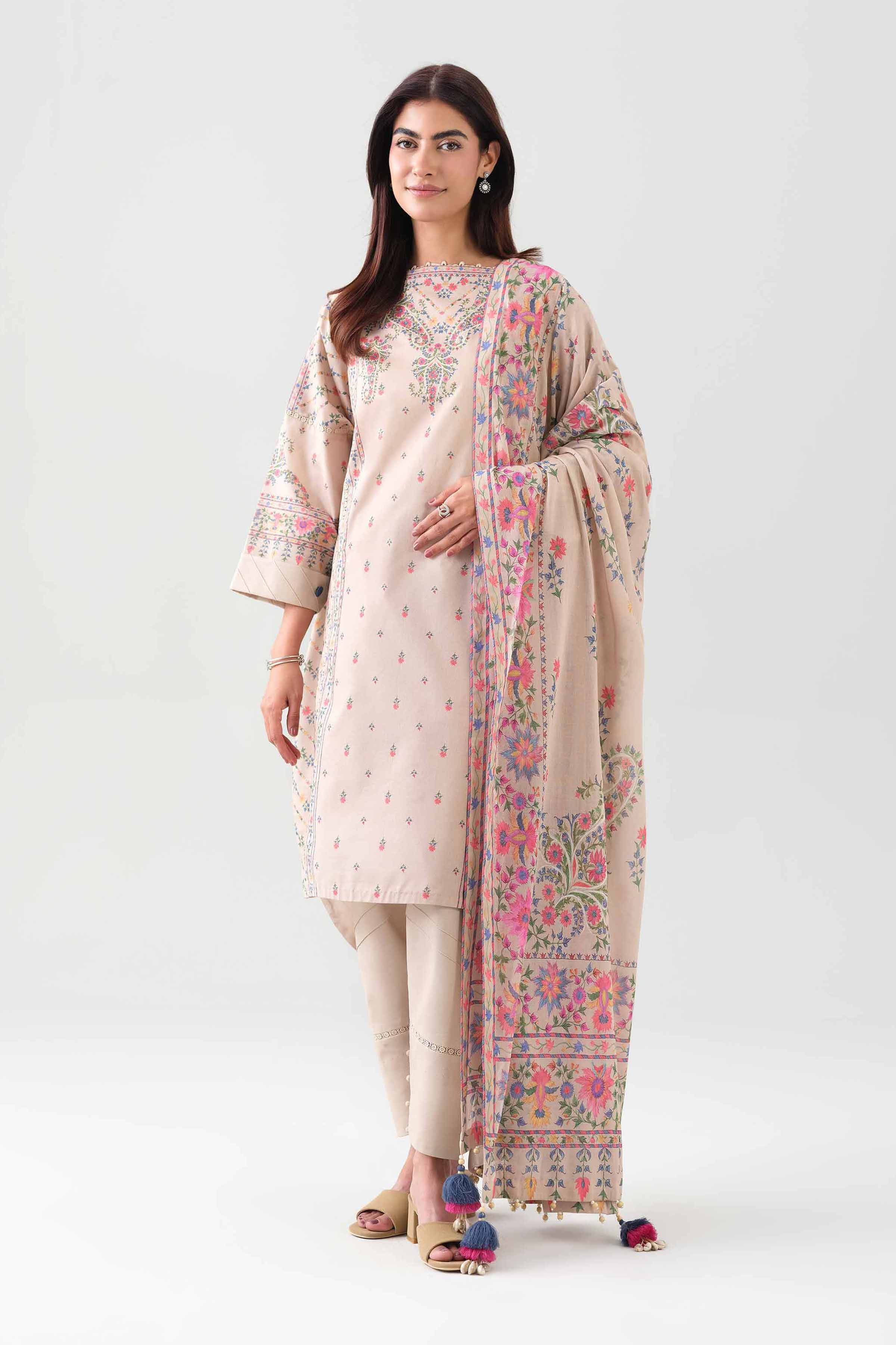 3 Piece - Digital Printed Suit - 42601112 for Women - Unstitched Collection | Nishat | Shop Online