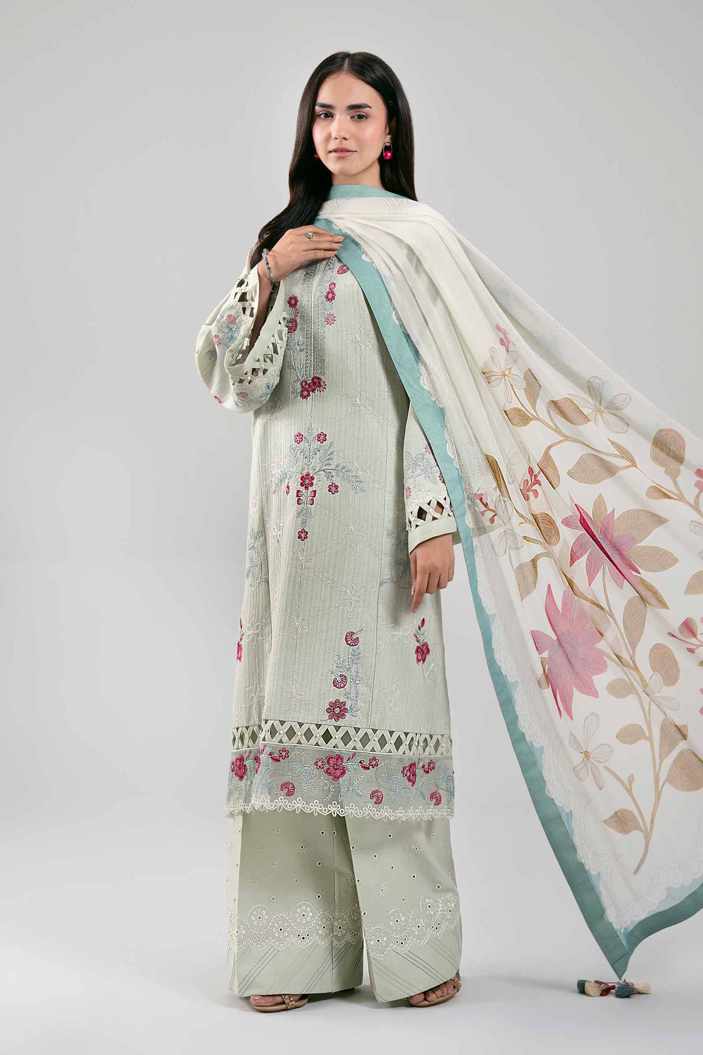 3 Piece - Digital Printed Embroidered Suit - 42601315 for Women - Unstitched Collection | Nishat | Shop Online