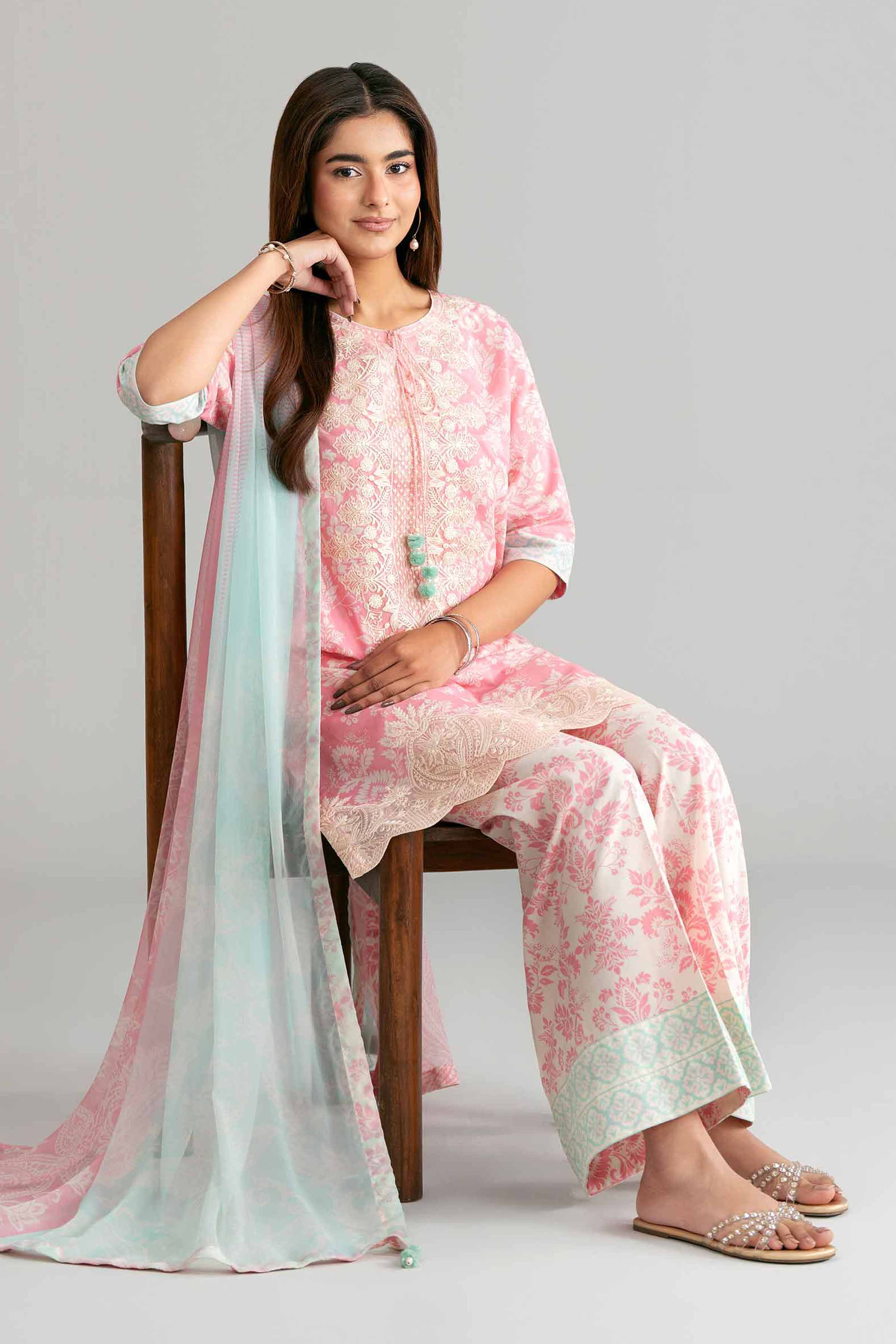 3 Piece - Digital Printed Embroidered Suit - 42601573 for Women - Unstitched Collection | Nishat | Shop Online