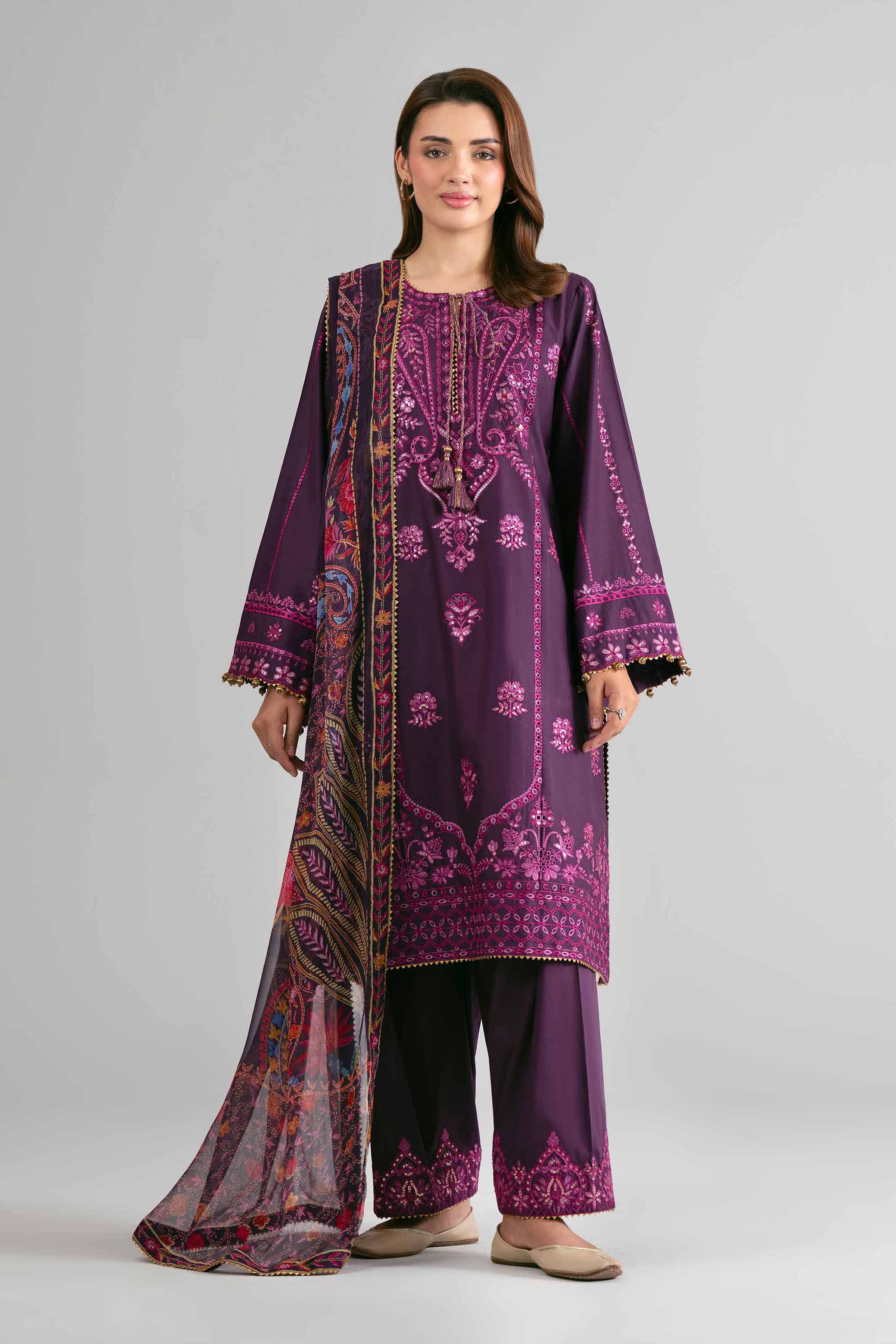 3 Piece - Digital Printed Embroidered Suit - 42601701 for Women - Unstitched Collection | Nishat | Shop Online