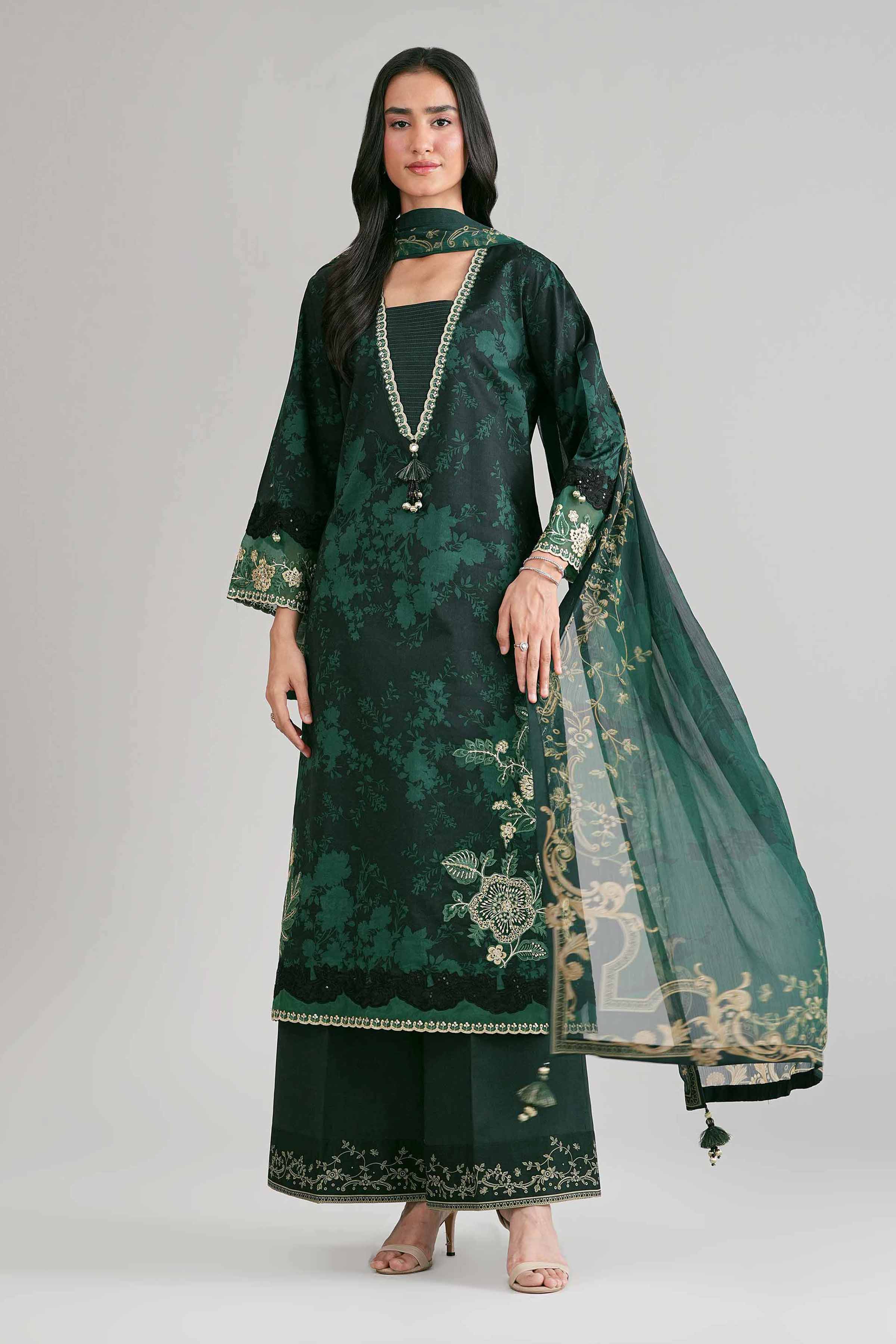 3 Piece - Digital Printed Embroidered Suit - 42601747 for Women - Unstitched Collection | Nishat | Shop Online