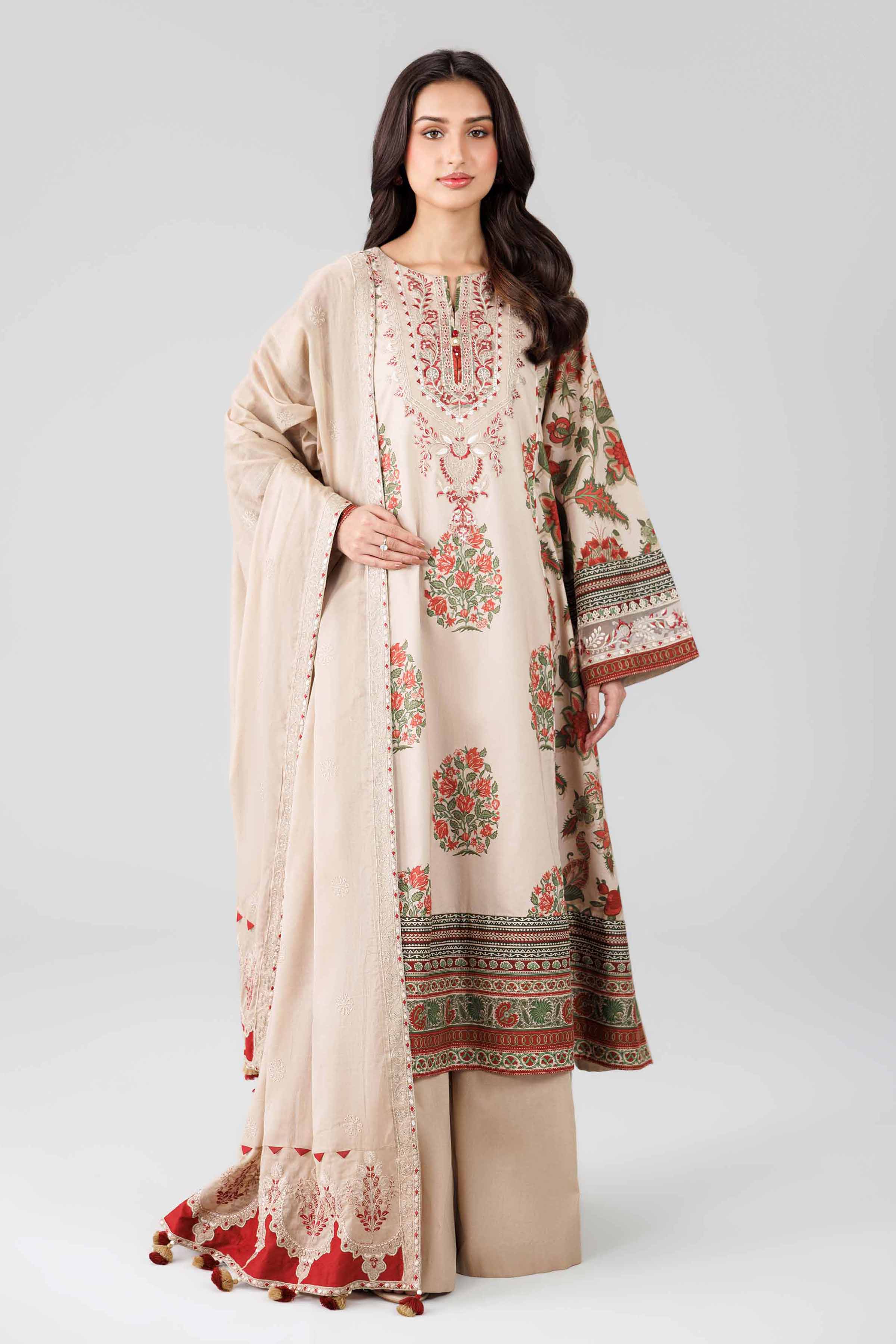 3 Piece - Printed Embroidered Suit - 42601814 for Women - Unstitched Collection | Nishat | Shop Online