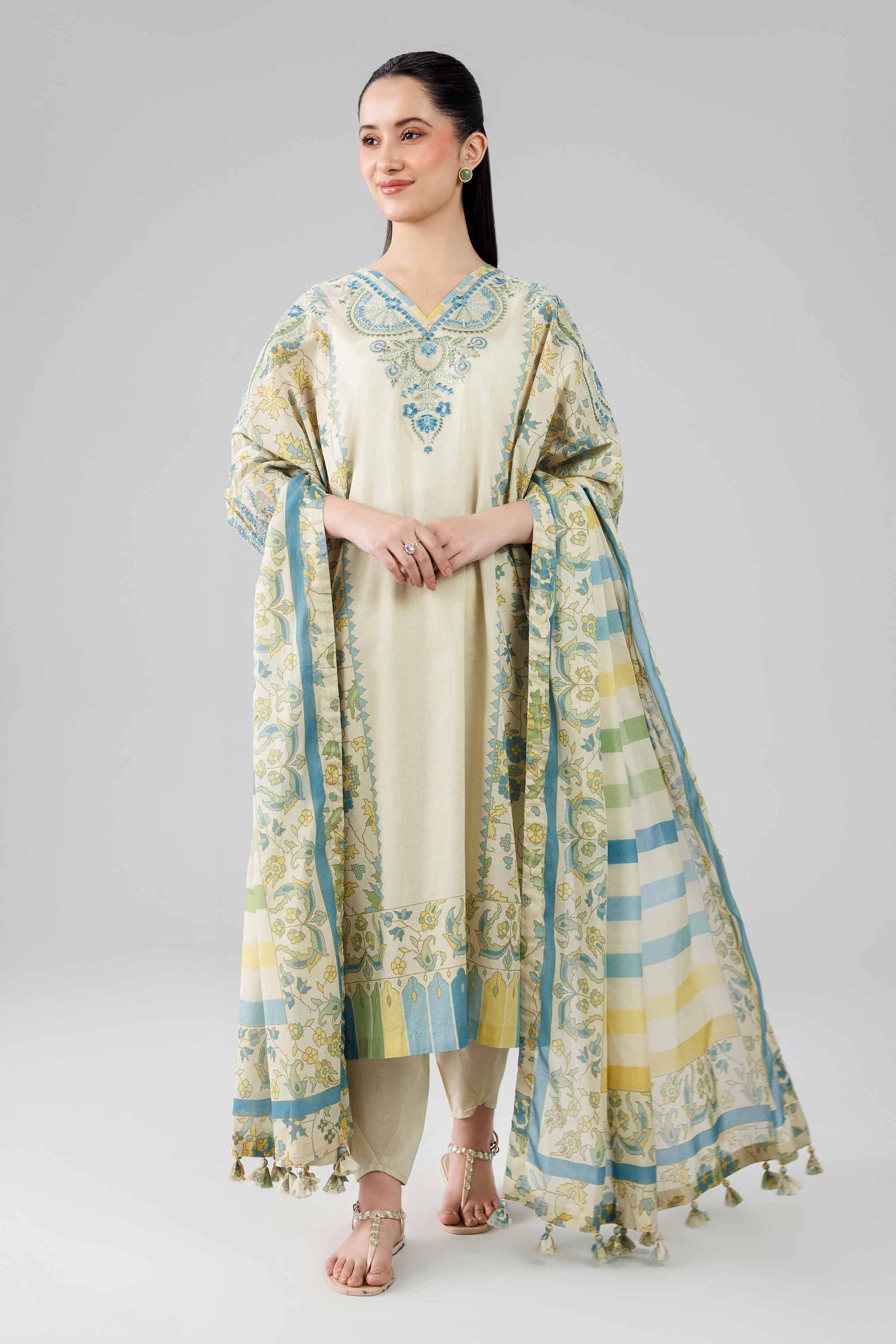 3 Piece - Digital Printed Embroidered Suit - 42601838 for Women - Unstitched Collection | Nishat | Shop Online