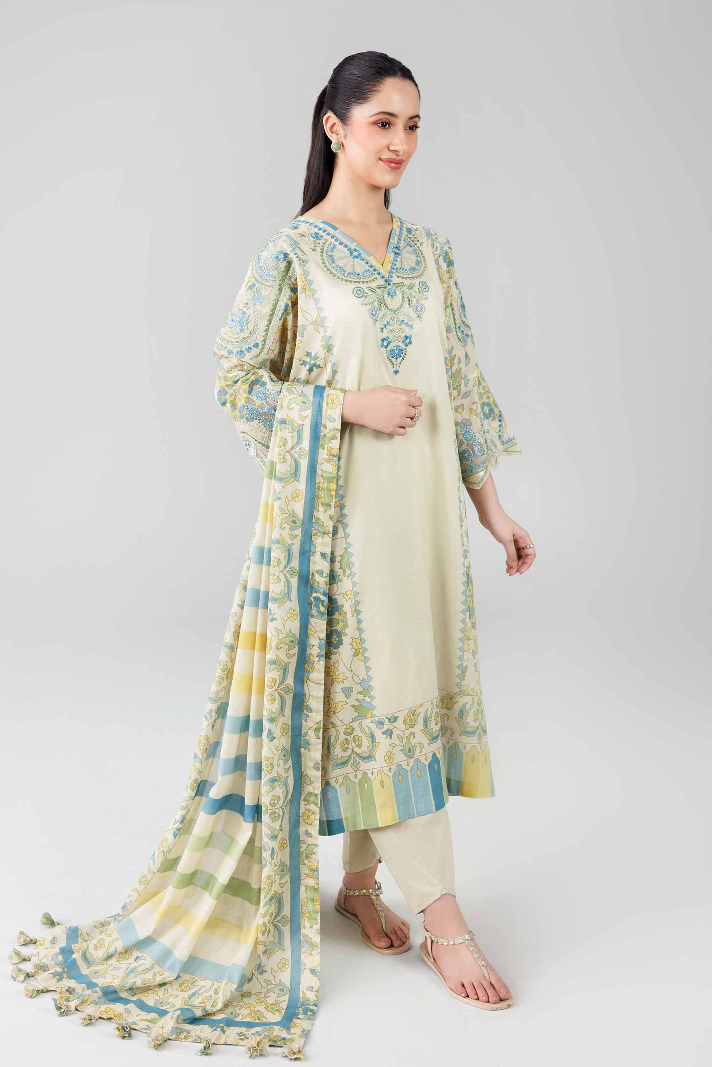 3 Piece - Digital Printed Embroidered Suit - 42601838 for Women - Unstitched Collection | Nishat | Shop Online