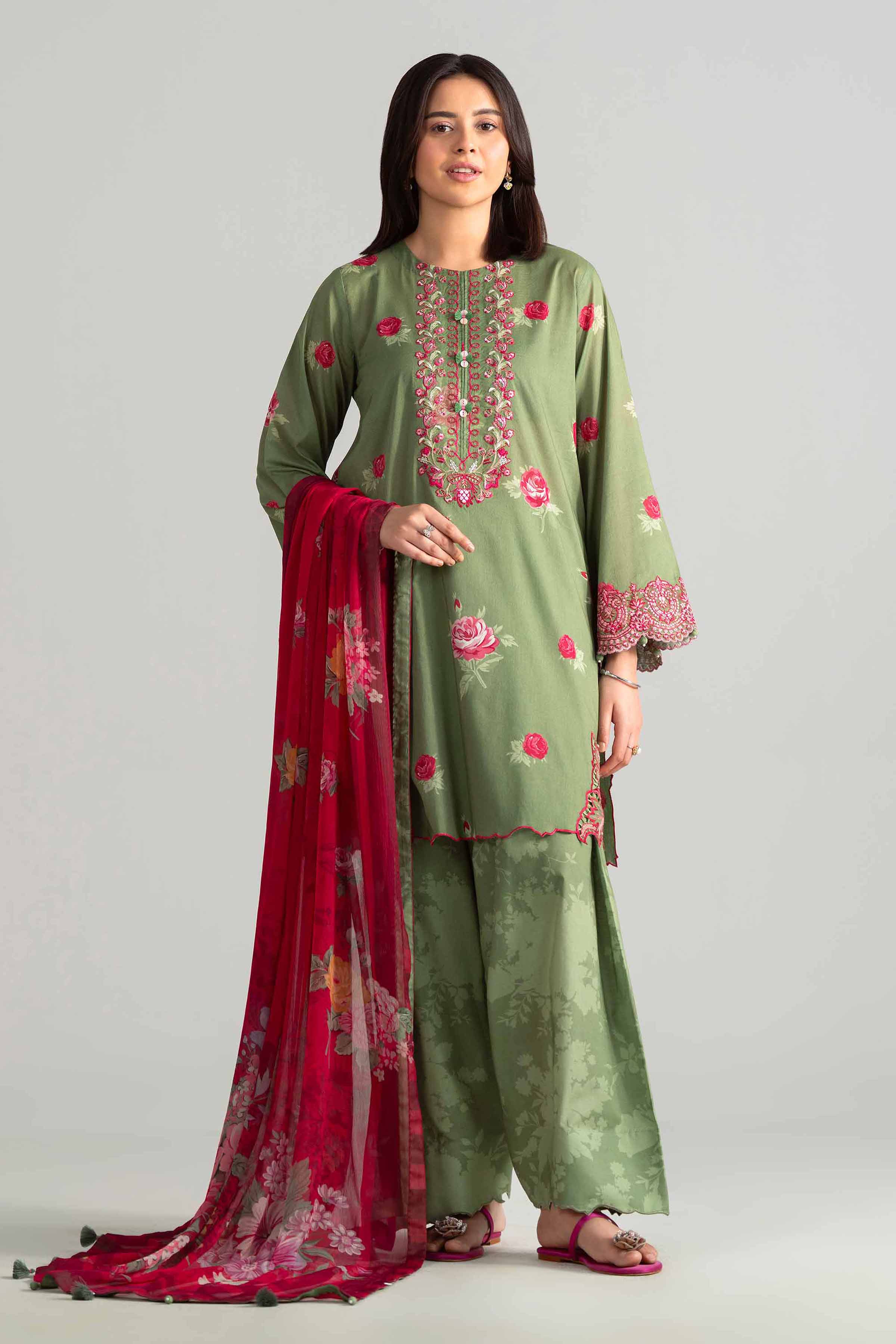 3 Piece - Digital Printed Embroidered Suit - 42601911 for Women - Unstitched Collection | Nishat | Shop Online