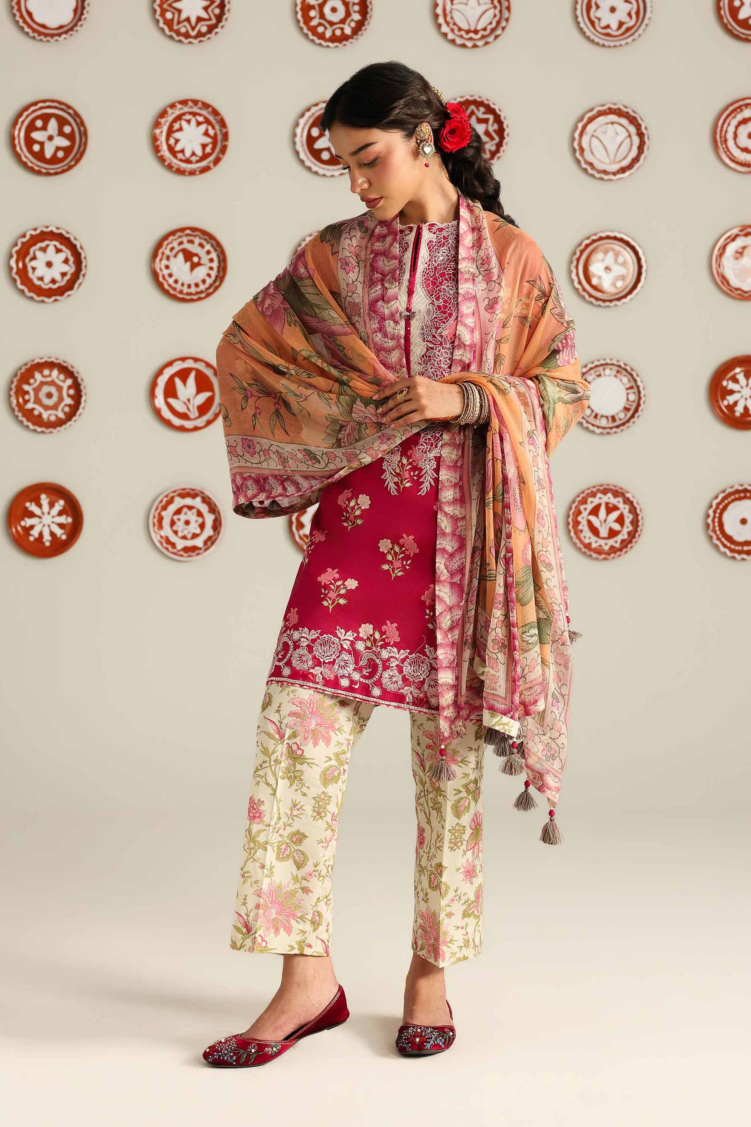 3 Piece - Digital Printed Embroidered Suit - 42601916 for Women - Unstitched Collection | Nishat | Shop Online