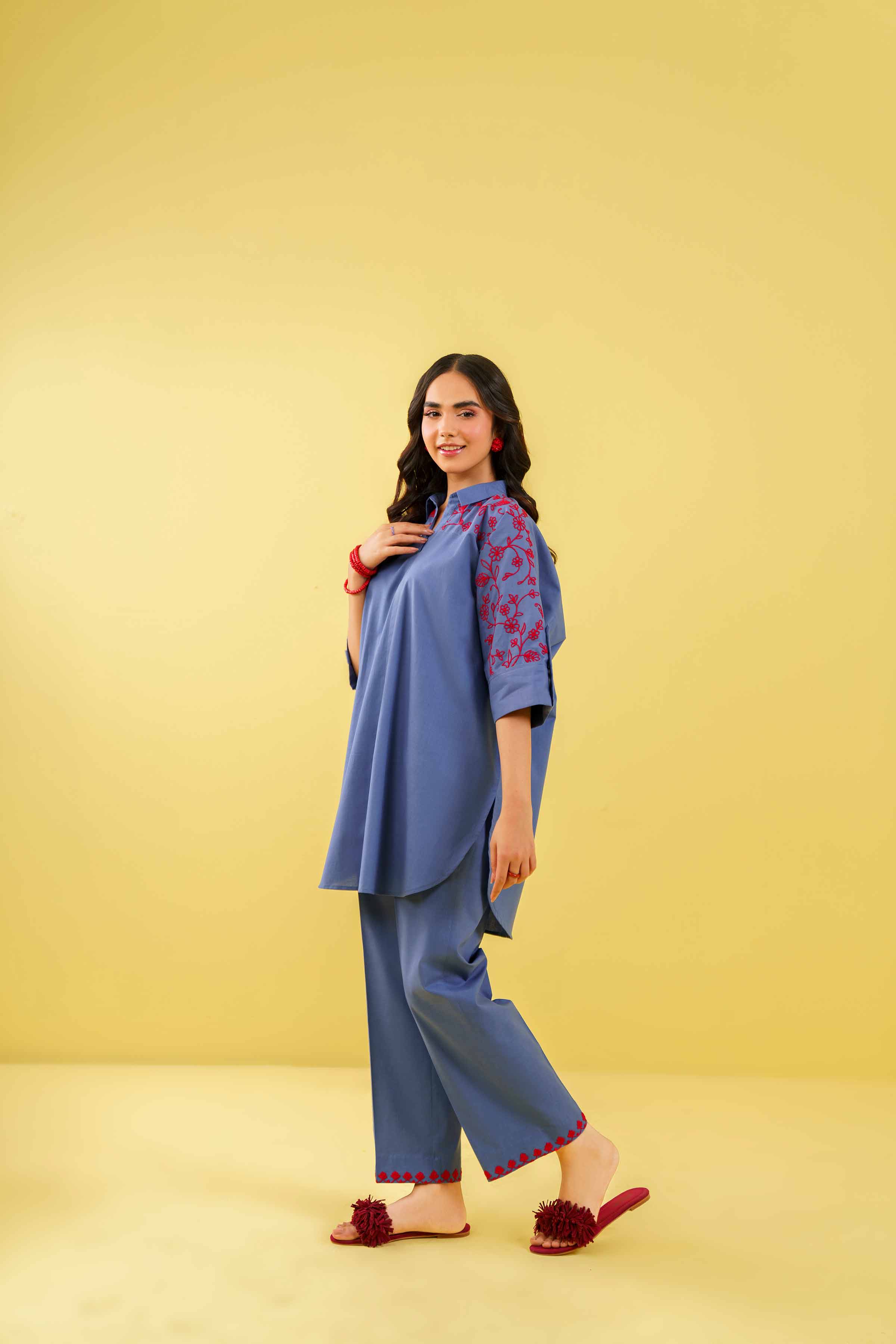 2 Piece - Embroidered Suit - AS24-59