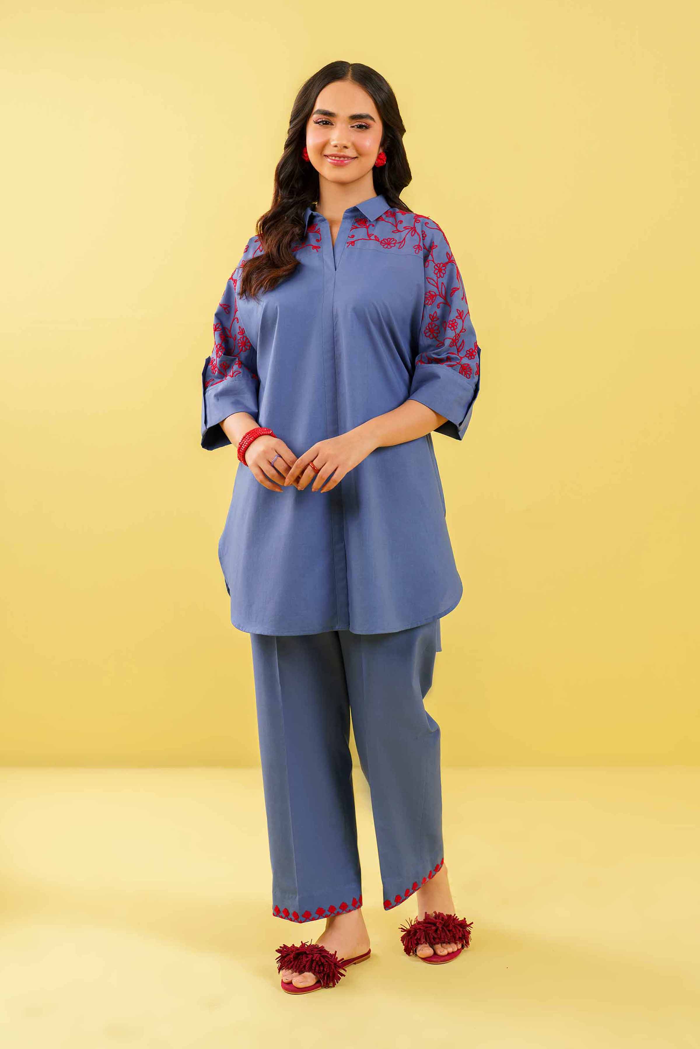 2 Piece - Embroidered Suit - AS24-59