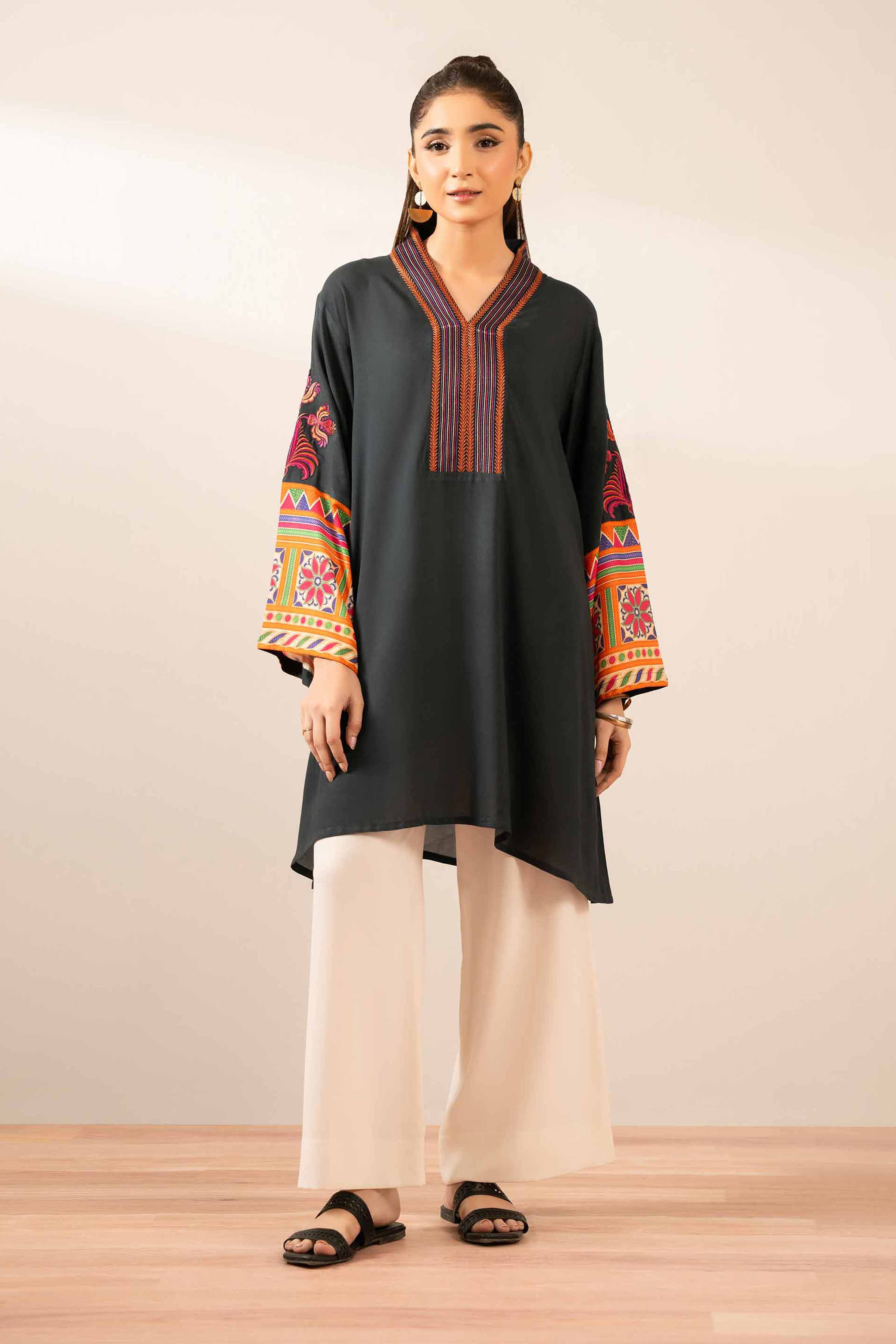 1 Piece - Printed Embroidered Tunic - AS25-107 - for Women - Pret Collection | Nishat | Shop Online