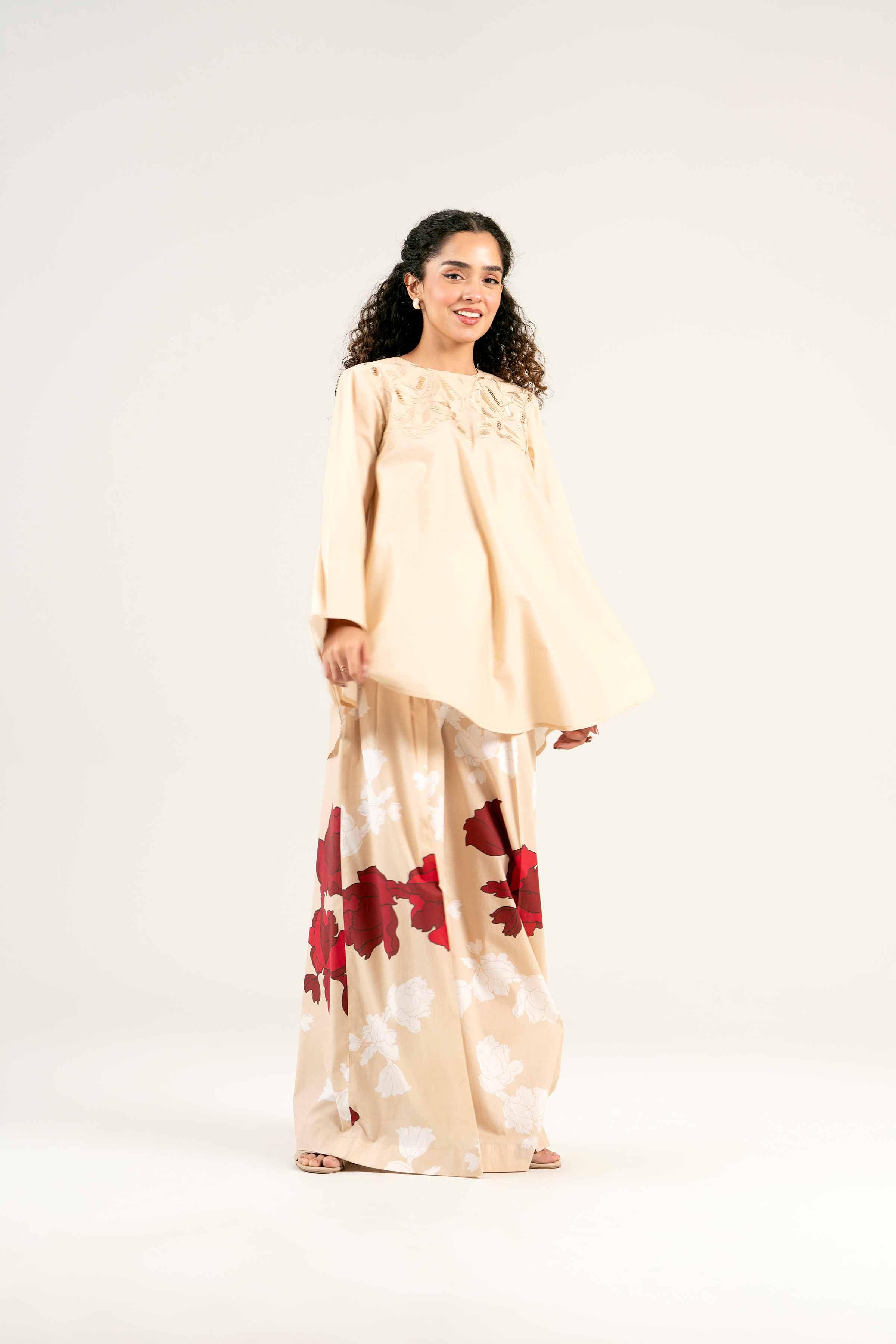 2 Piece - Printed Embroidered Suit - AS25-35