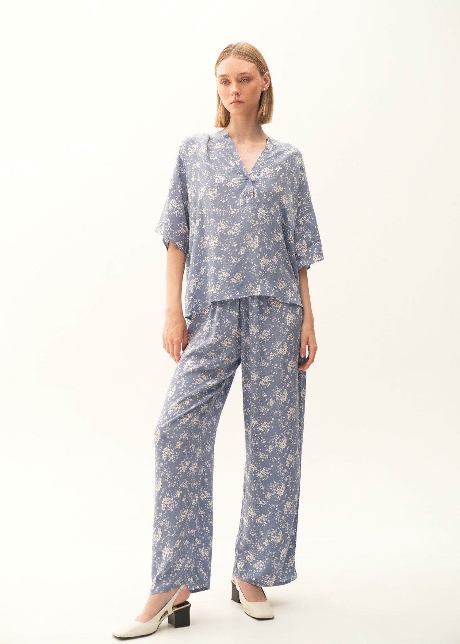 Printed Wide Leg Trousers - KOA