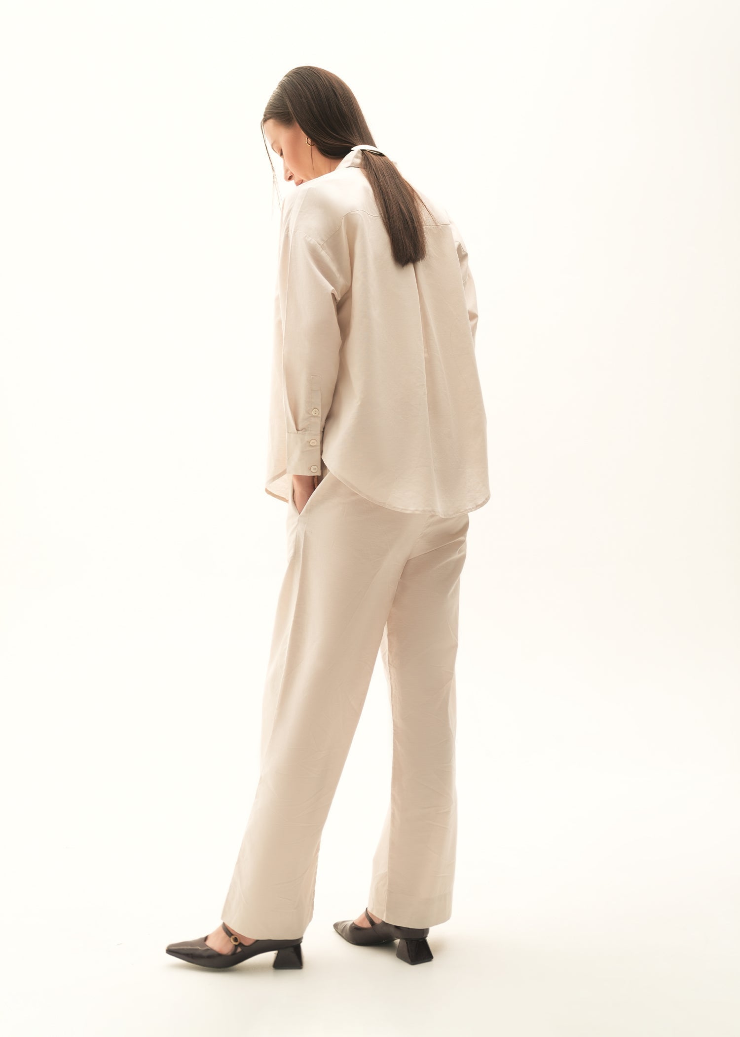 Wide Leg Linen Blend Trousers - KOA