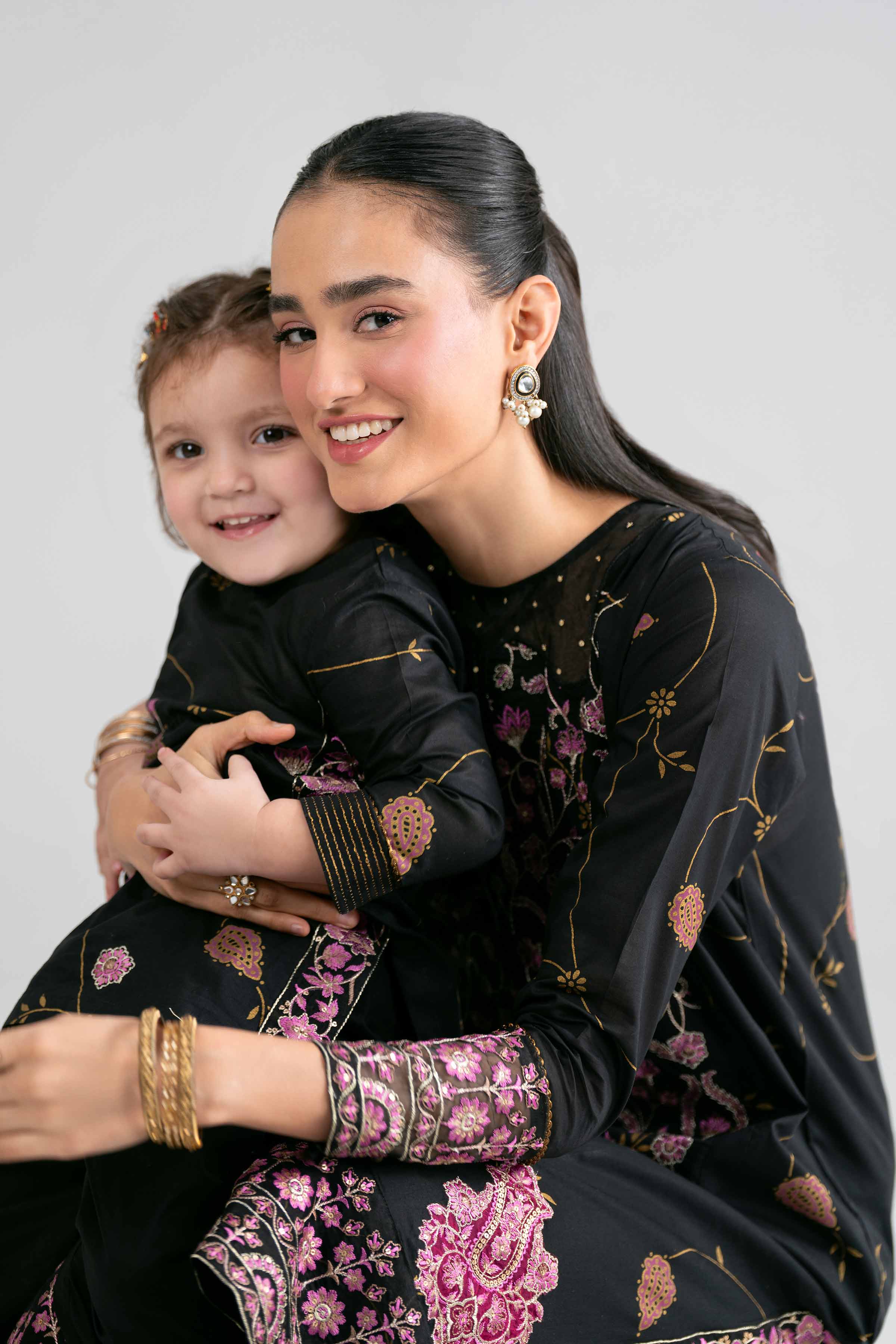 2 Piece - Printed Embroidered Suit - PMD26-03 D