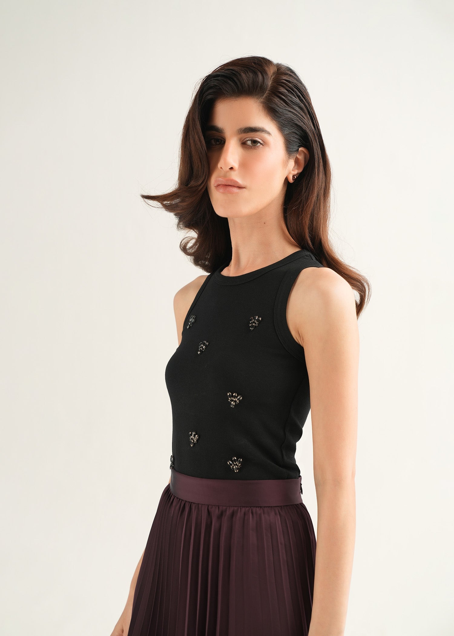 Satin Pleated Skirt - KOA