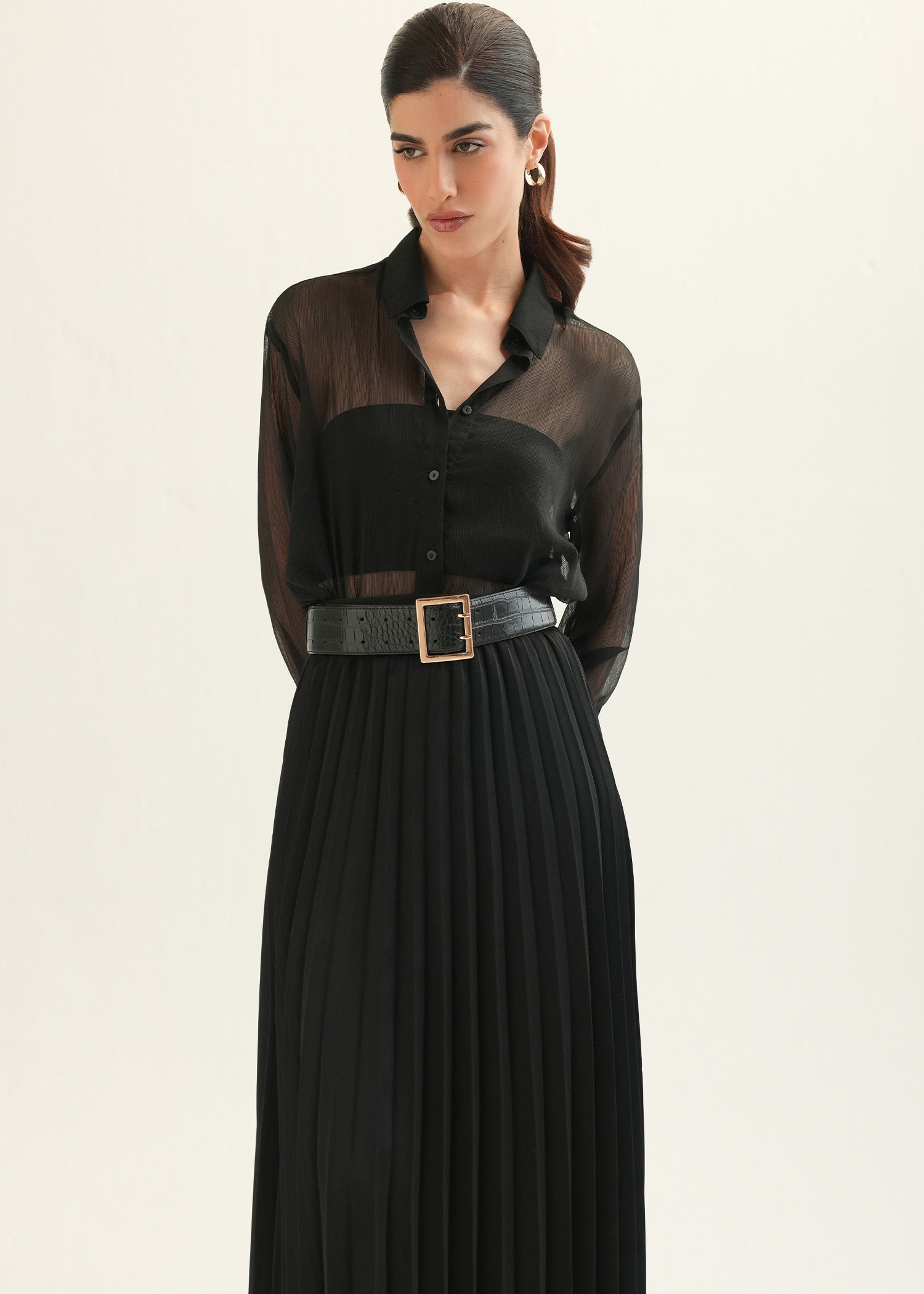 Satin Pleated Skirt - KOA