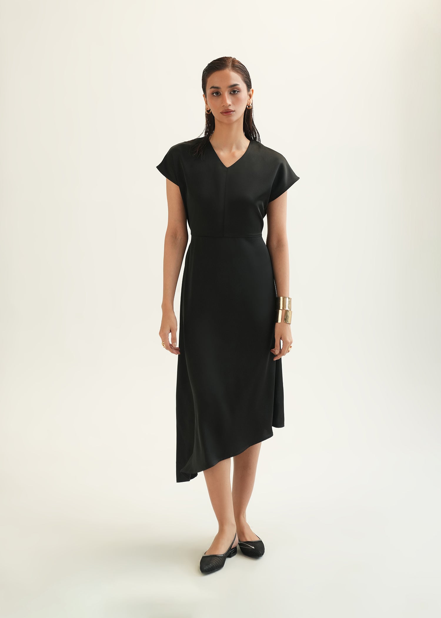 Asymmetrical Satin Dress - KOA