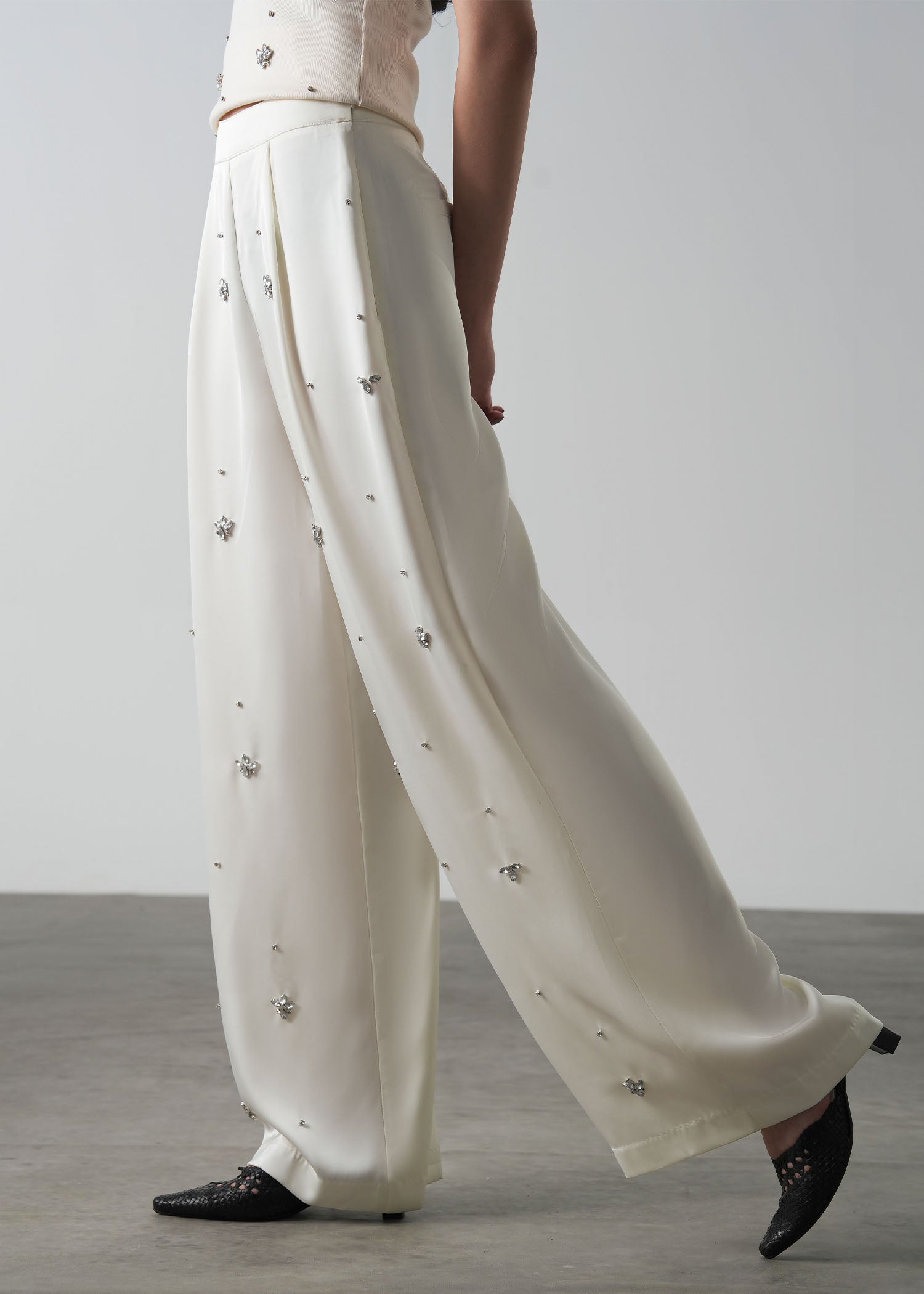 Embellished Satin Pants- WS26-120