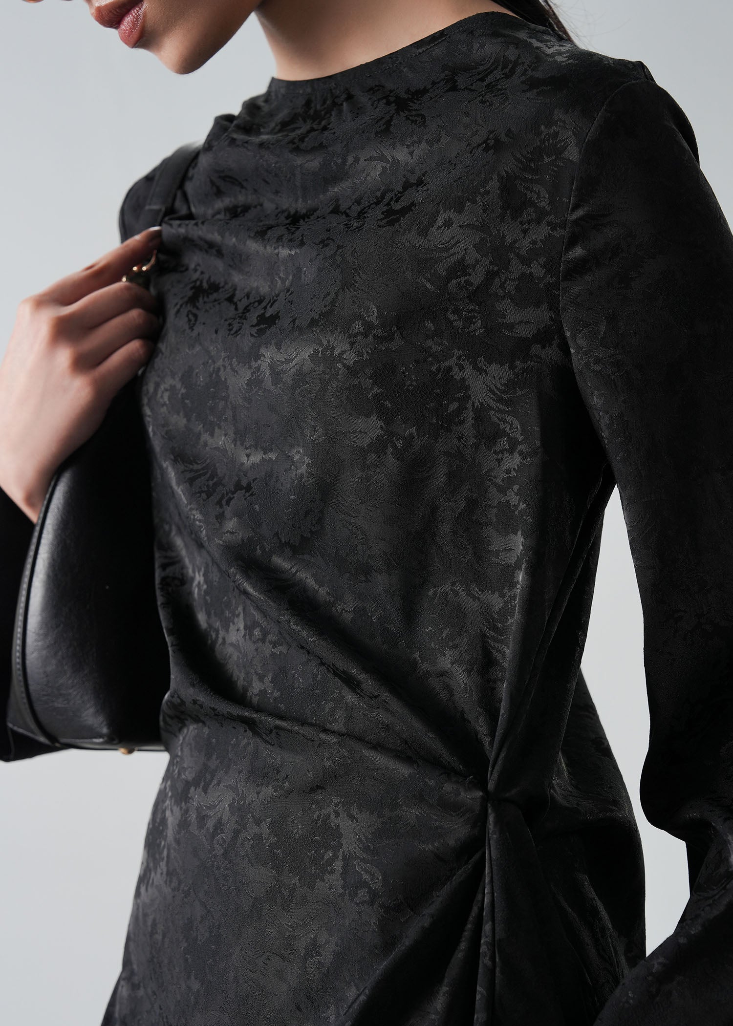 Jacquard Dress with Front Knot- WS26-127