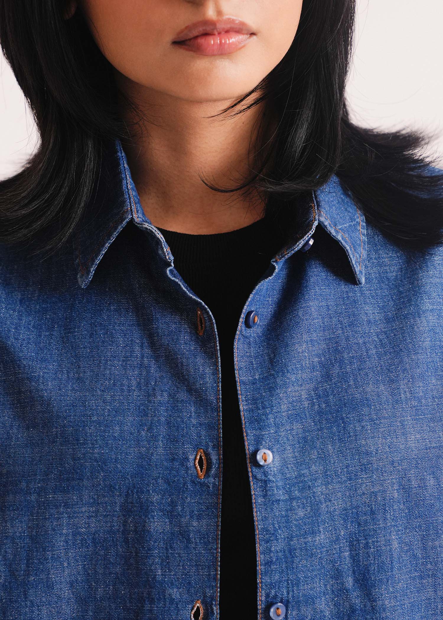 Denim Button Down Shirt- WS26-178