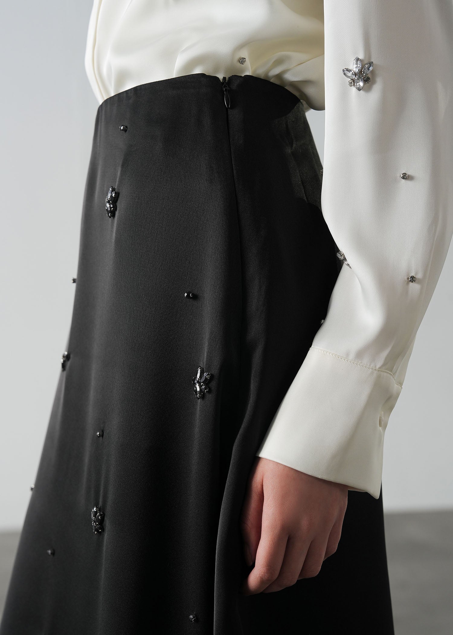 Embellished Satin Shirt- WS26-111