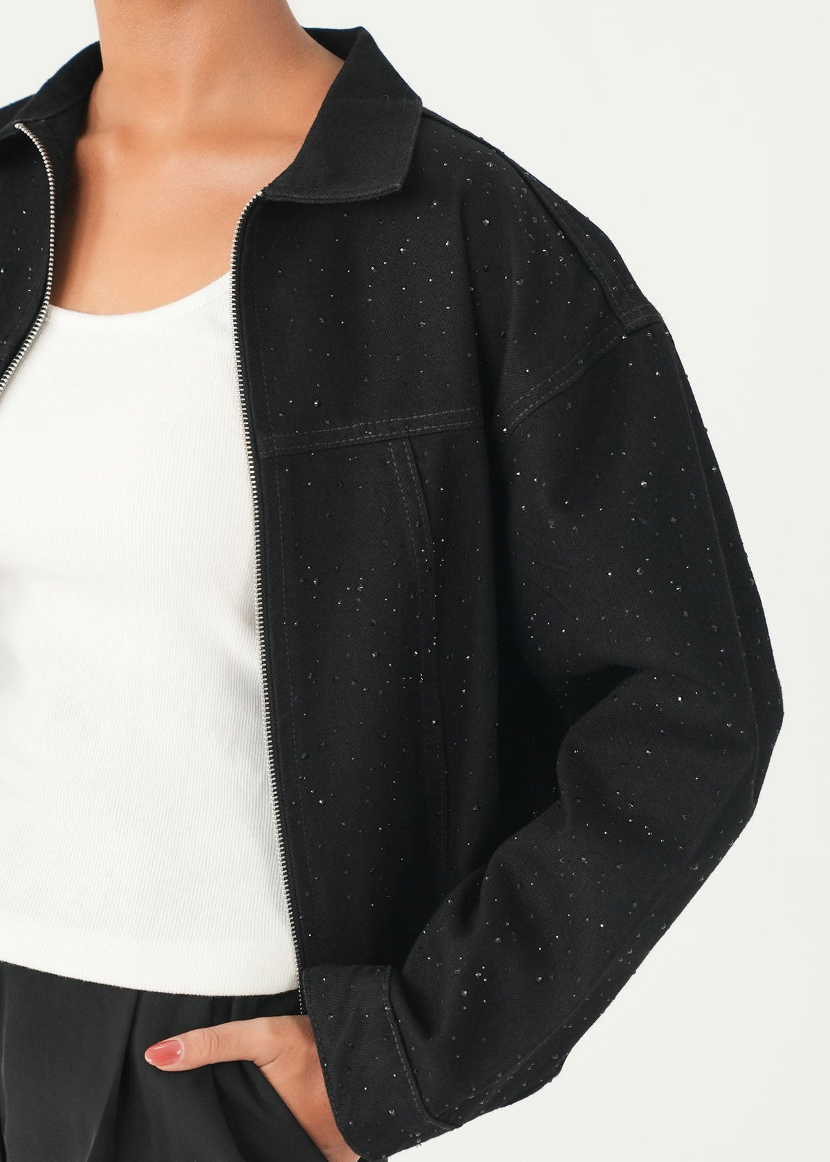 Embellished Denim Jacket- WS26-351