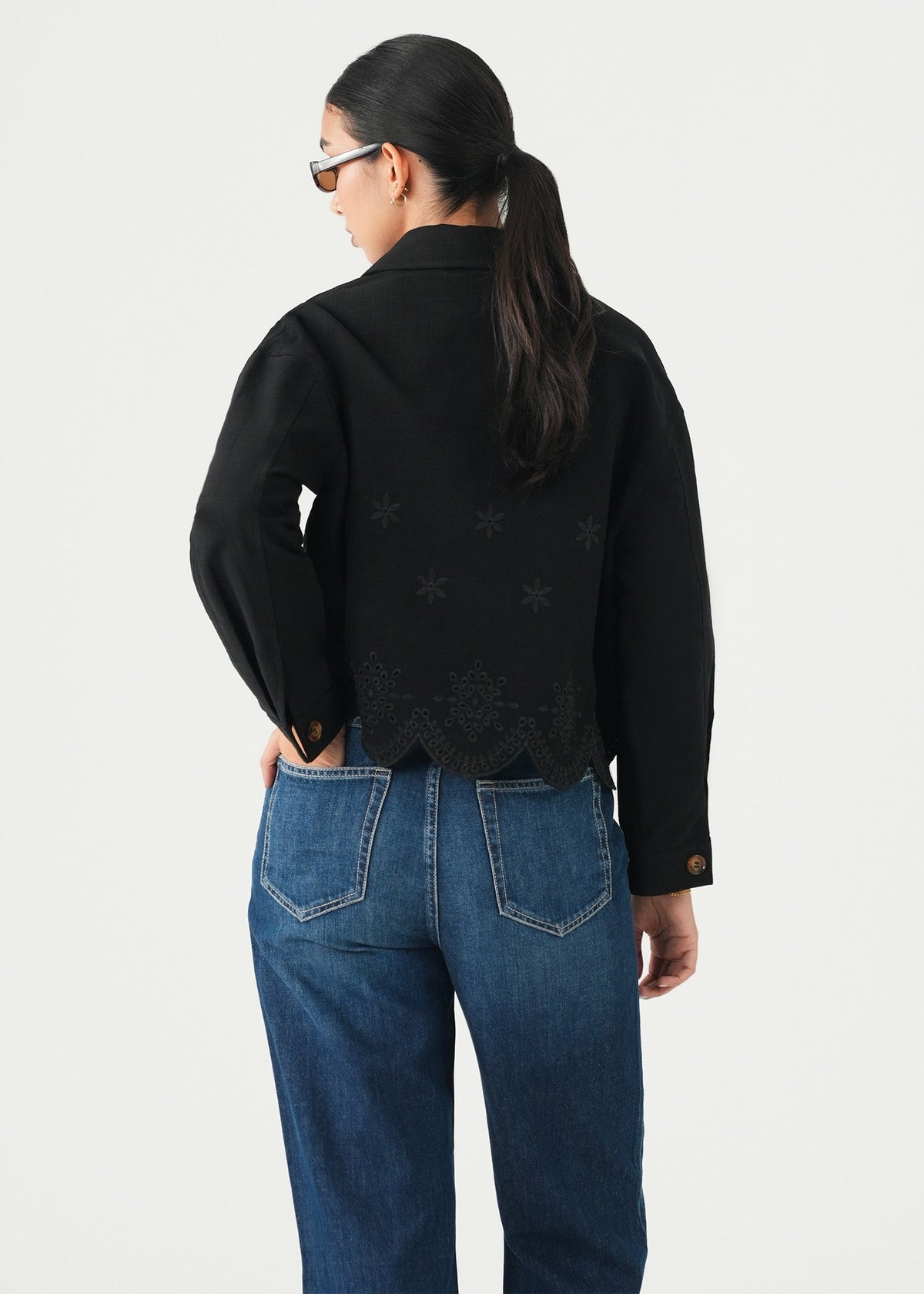 Schiffli Denim Jacket- WS26-21
