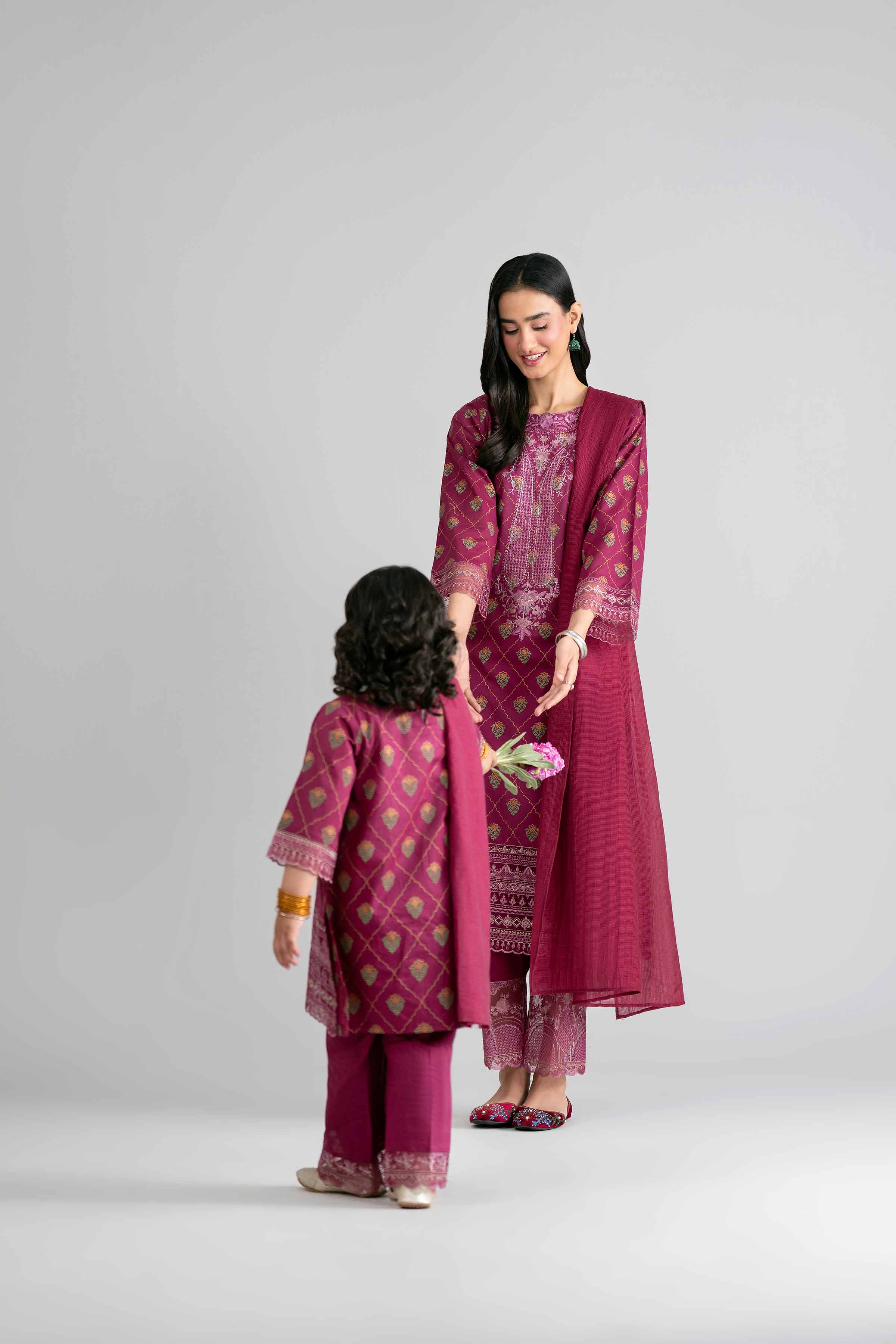 3 Piece - Printed Embroidered Suit - PMD26-41 M
