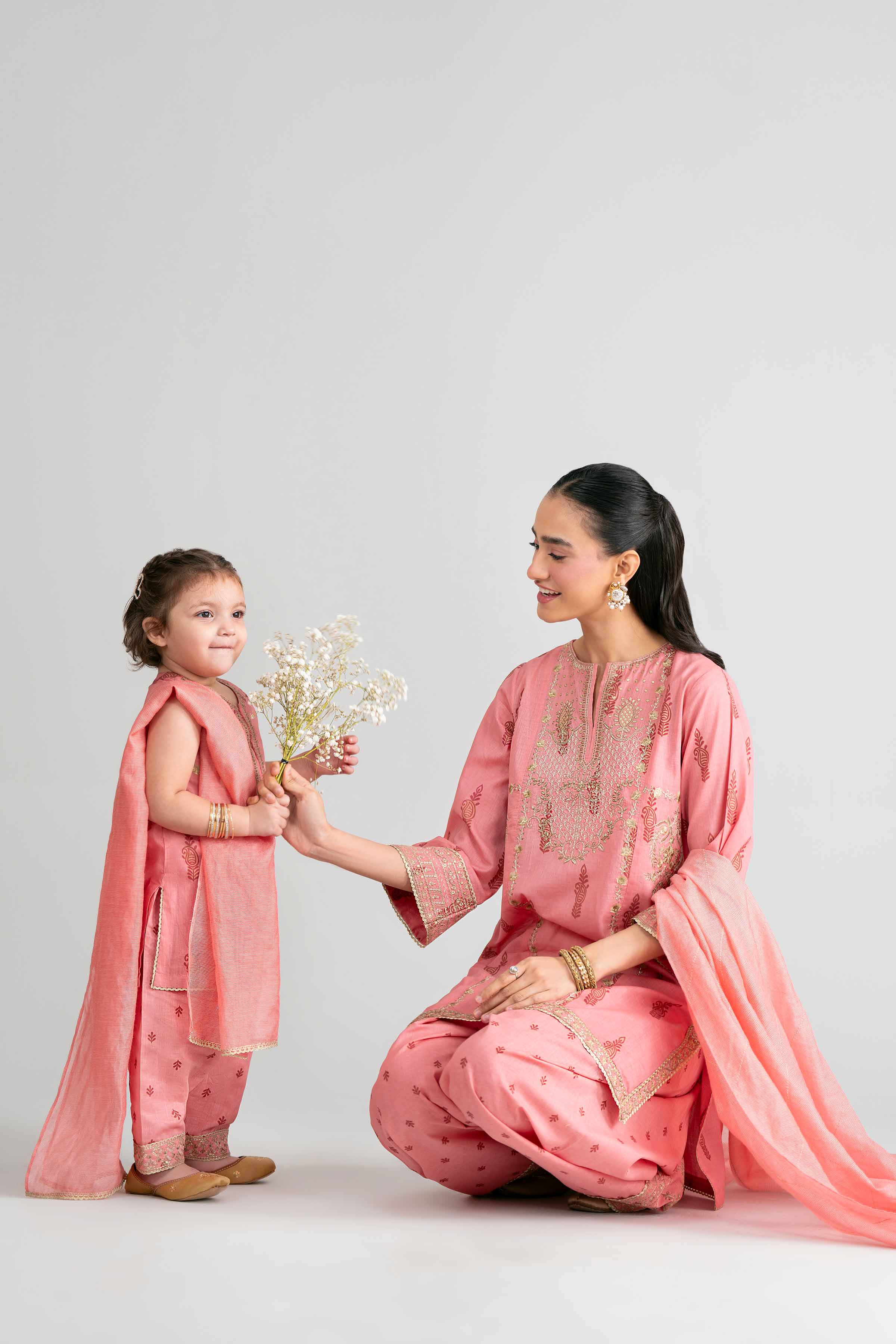 3 Piece - Printed Embroidered Suit - PMD26-42 D