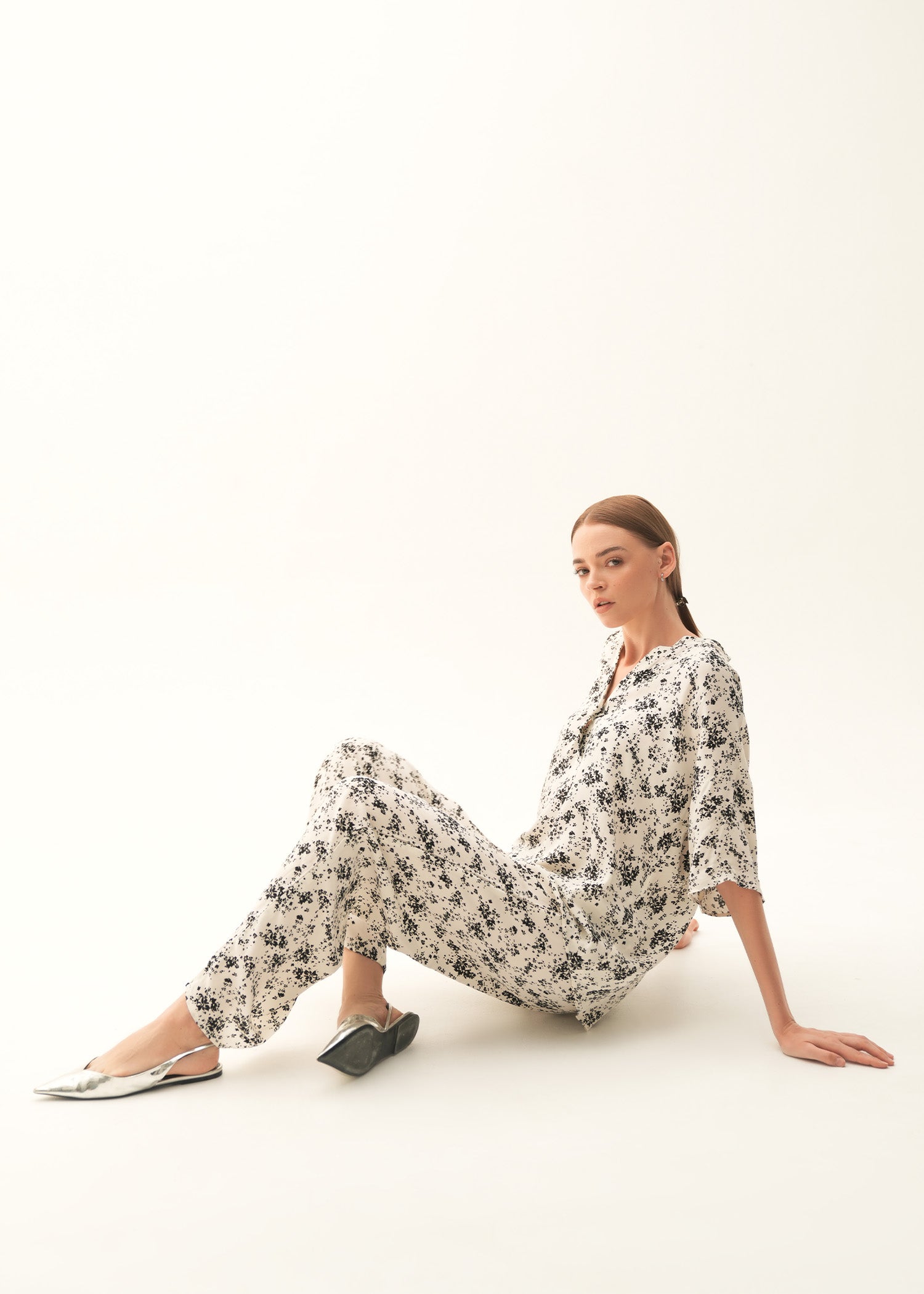 Printed Wide Leg Trousers - KOA