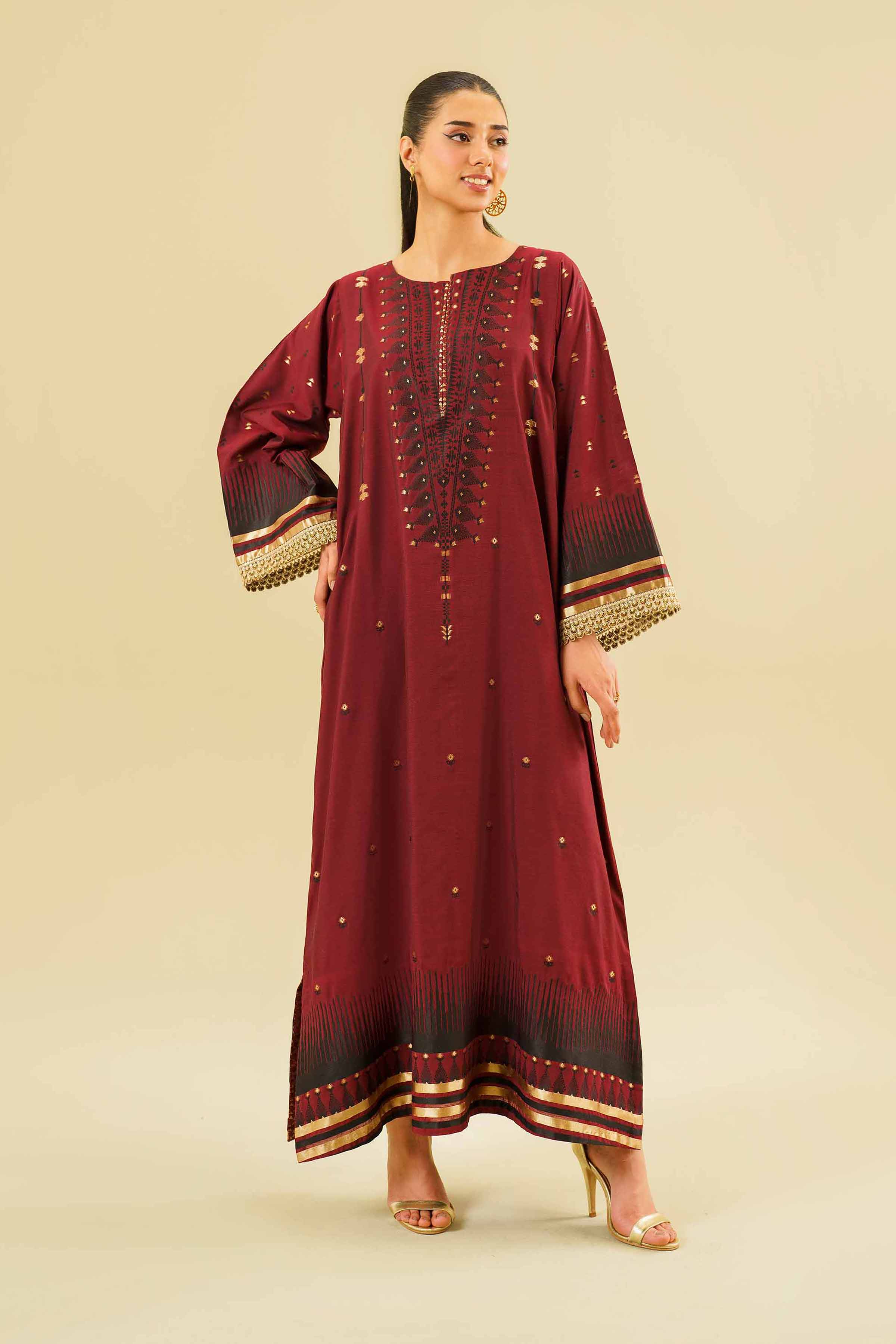 2 Piece - Printed Long Dress - FE24-77