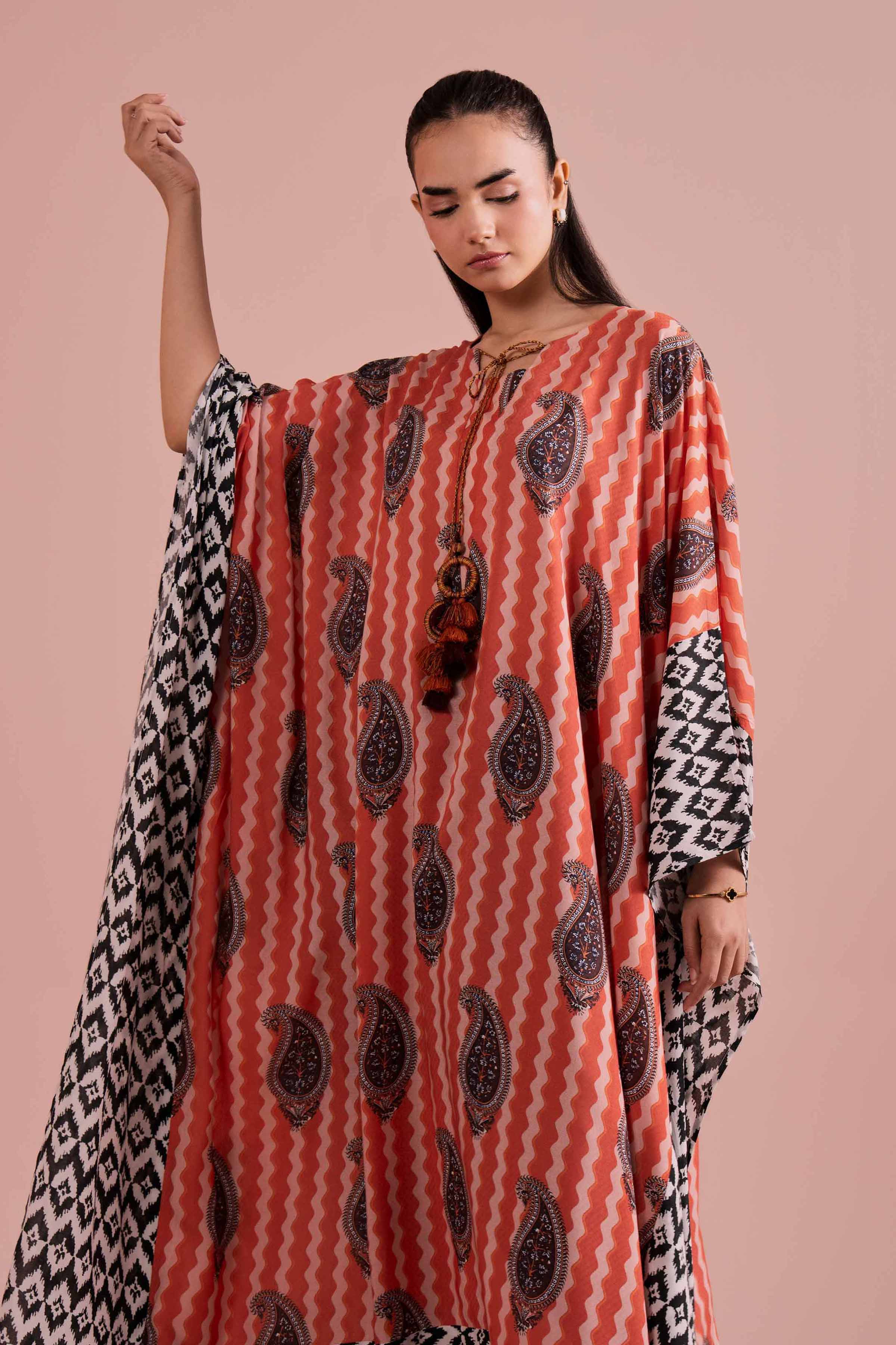 Printed Kaftan - FE26-33 for Women - Pret Collection | Nishat | Shop Online