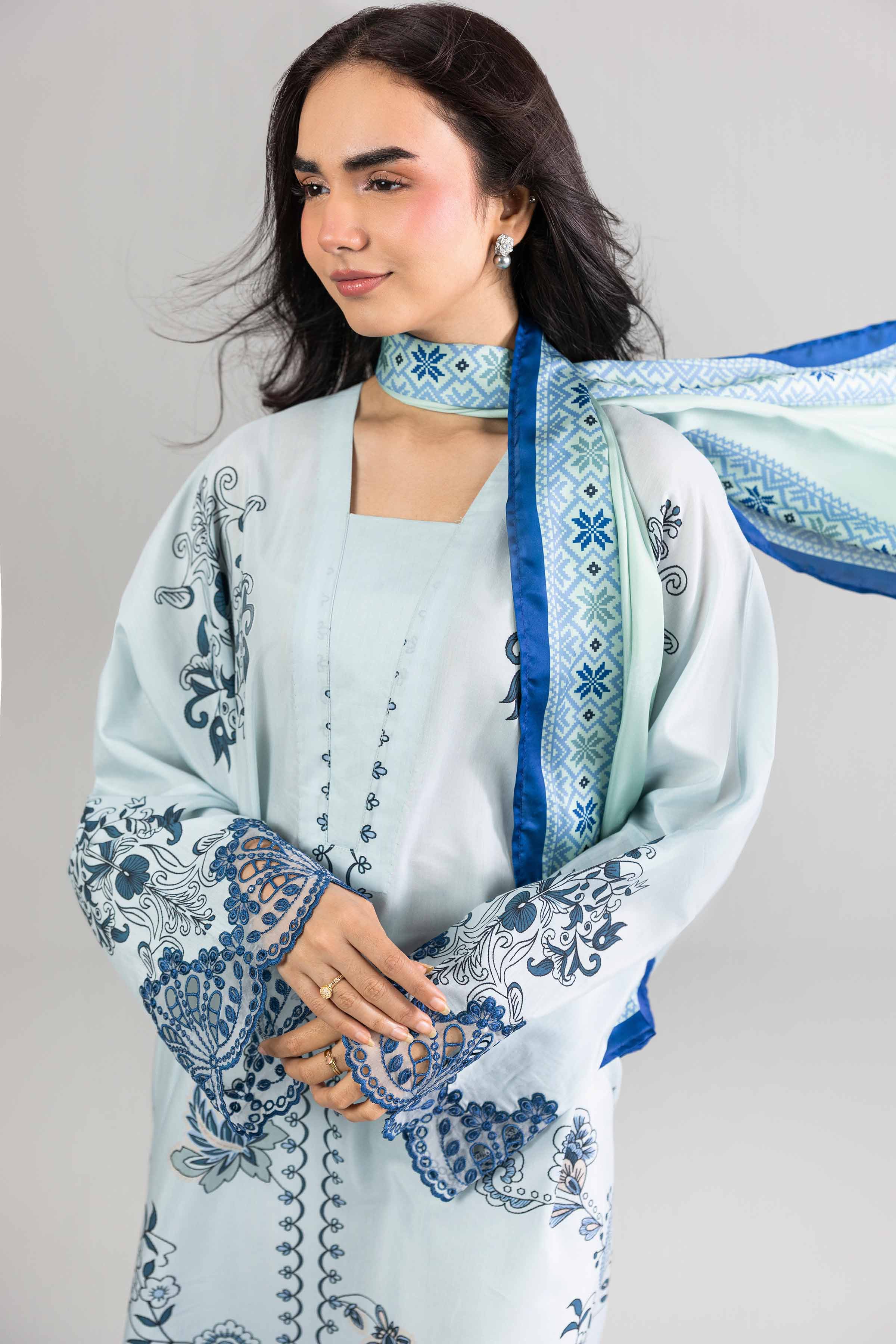 2 Piece - Printed Embroidered Shirt - FE26-68