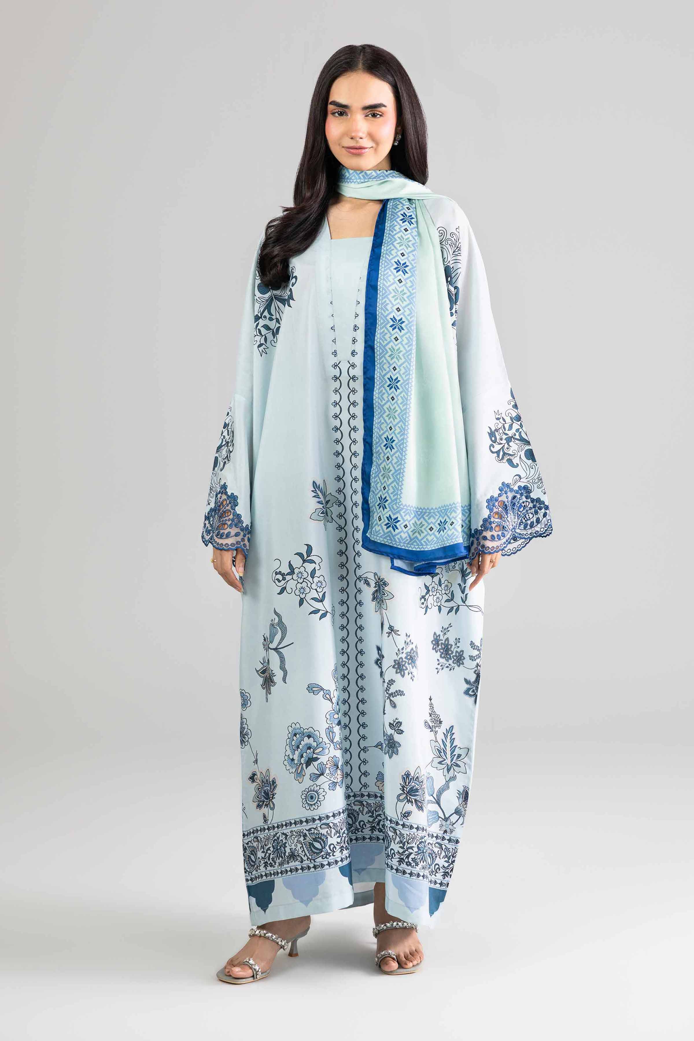 2 Piece - Printed Embroidered Shirt - FE26-68