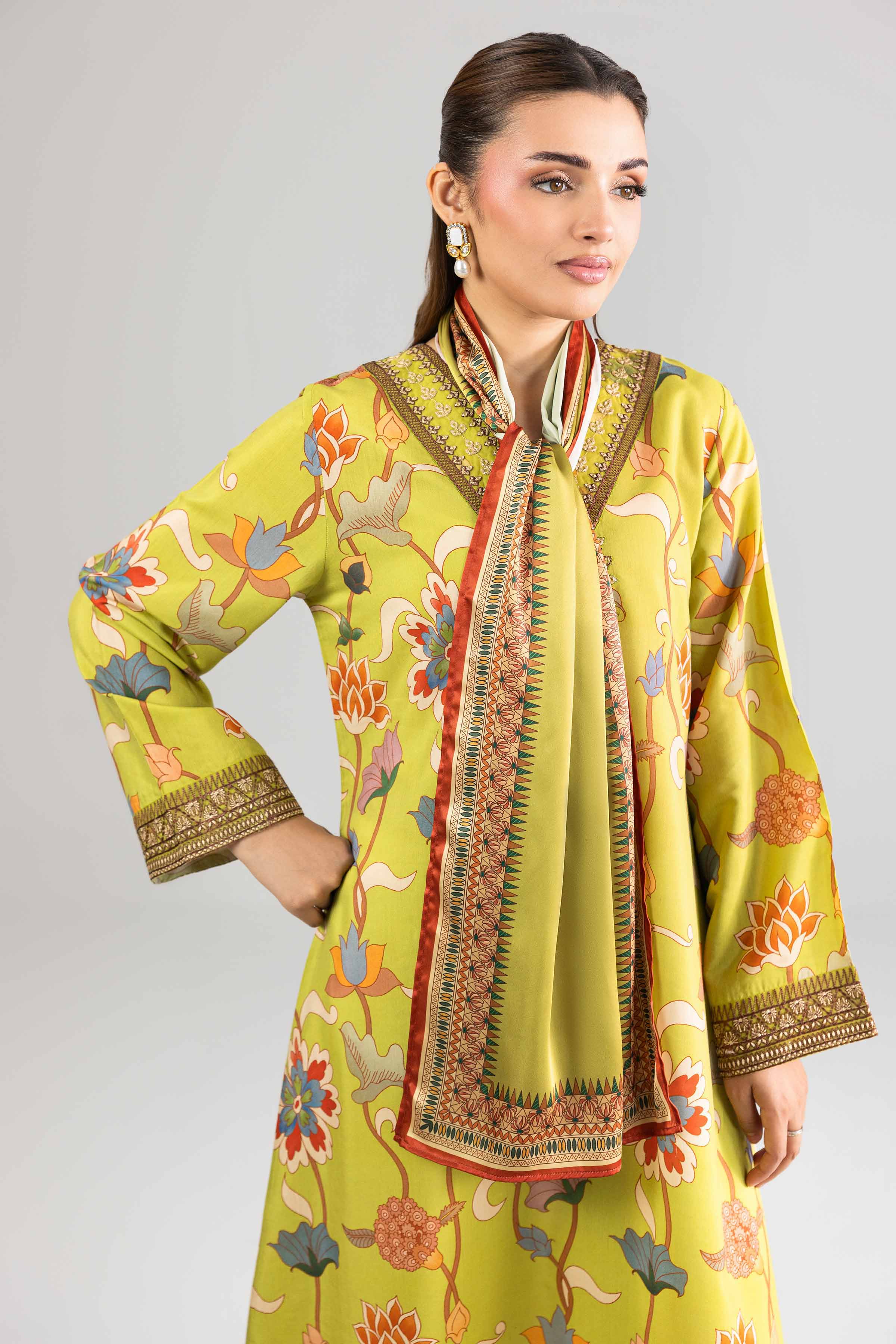 2 Piece - Printed Embroidered Dress - FE26-69