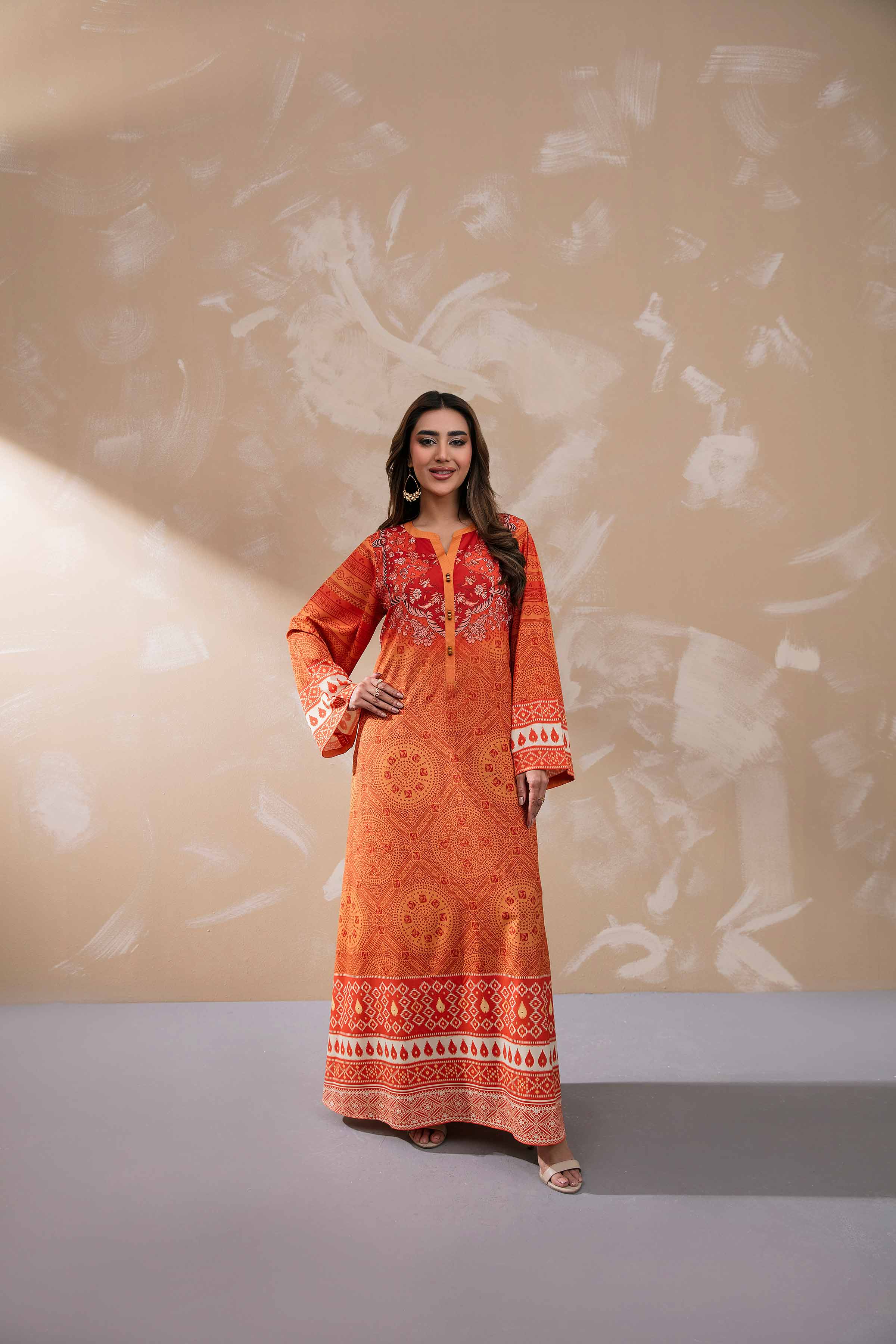 Printed Long Dress - FS24-31