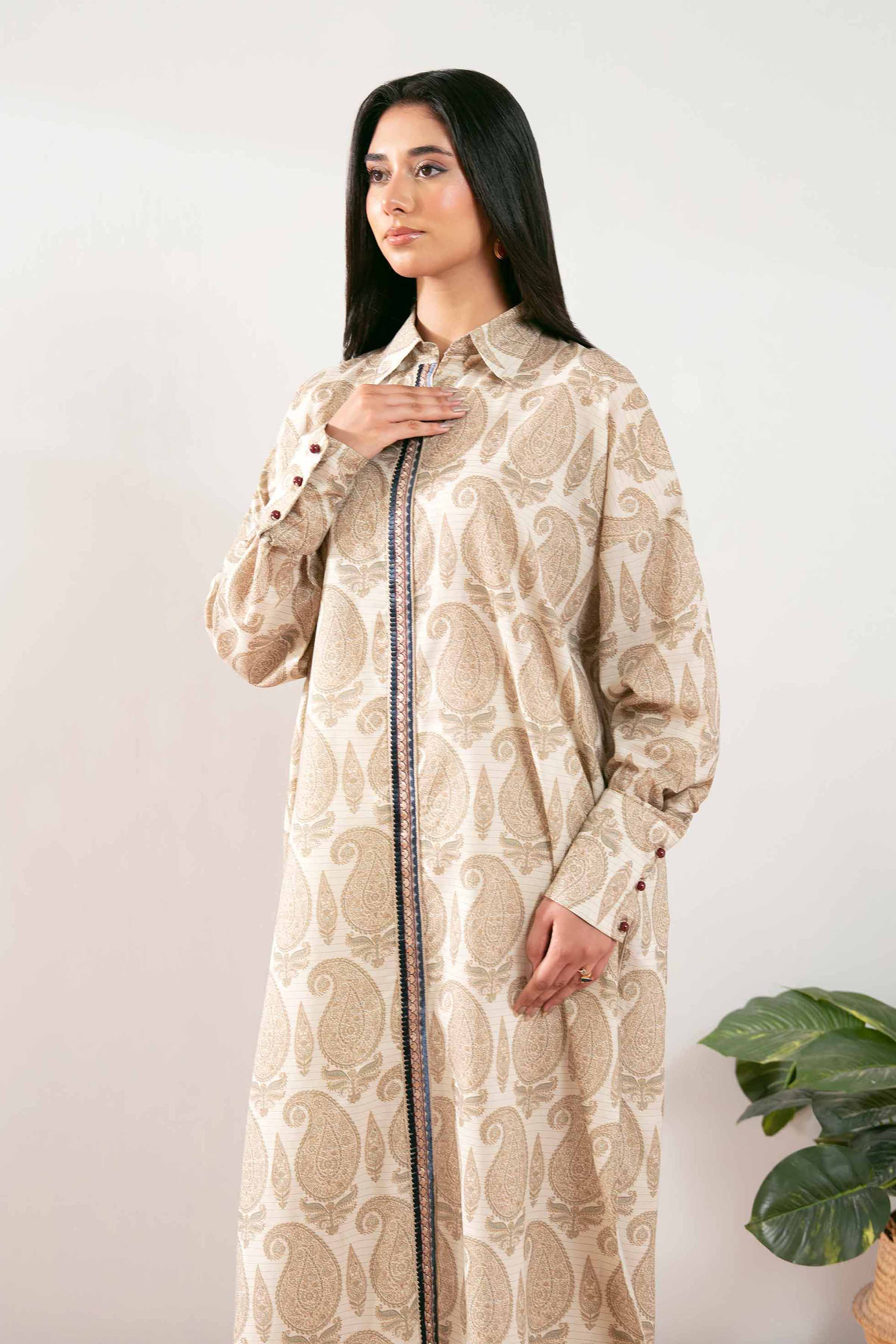 1 Piece - Printed Embroidered Shirt - FS25-35 - for Women - Pret Collection | Nishat | Shop Online