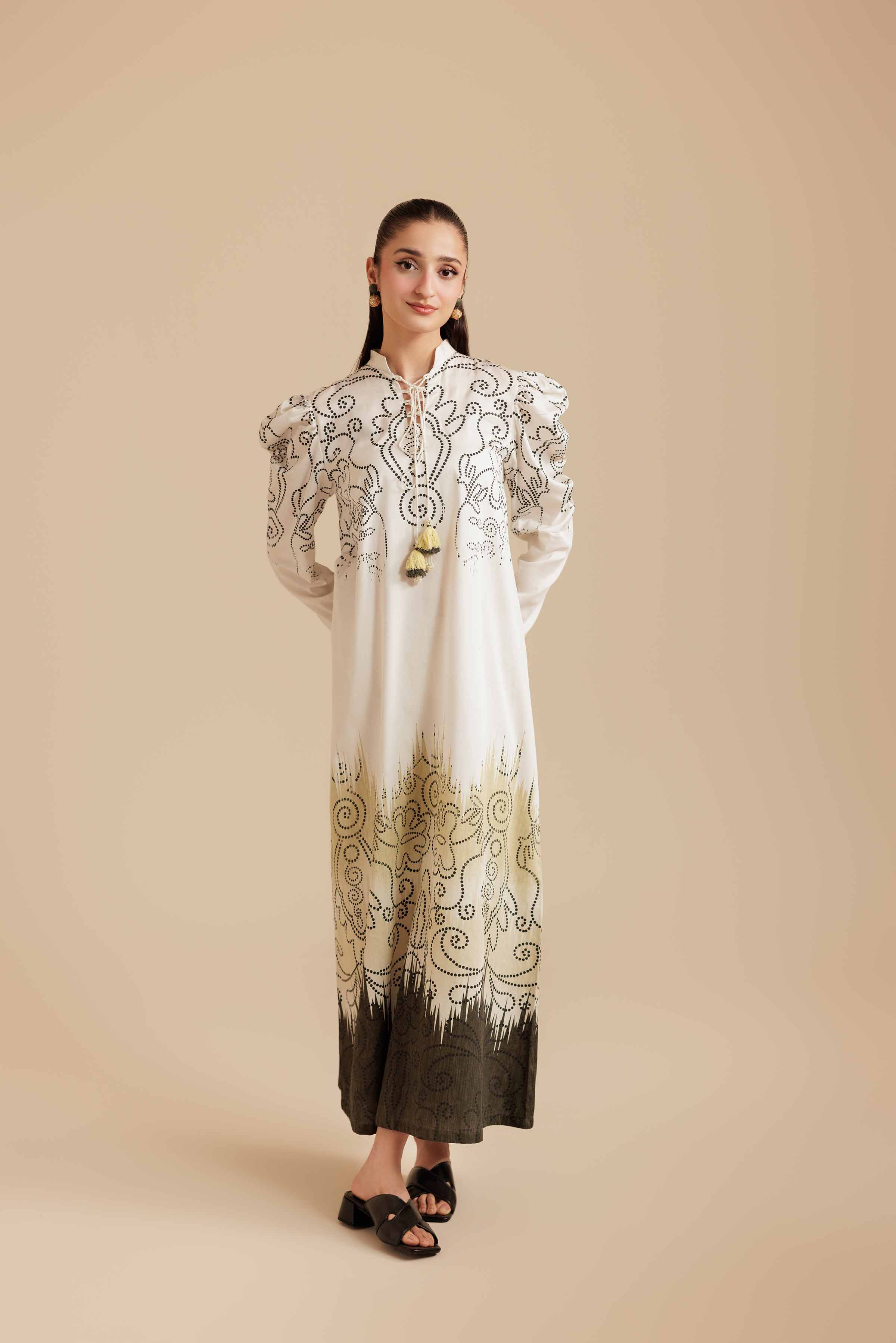 Printed Dress - FS25-49 for Women - Pret Collection | Nishat | Shop Online