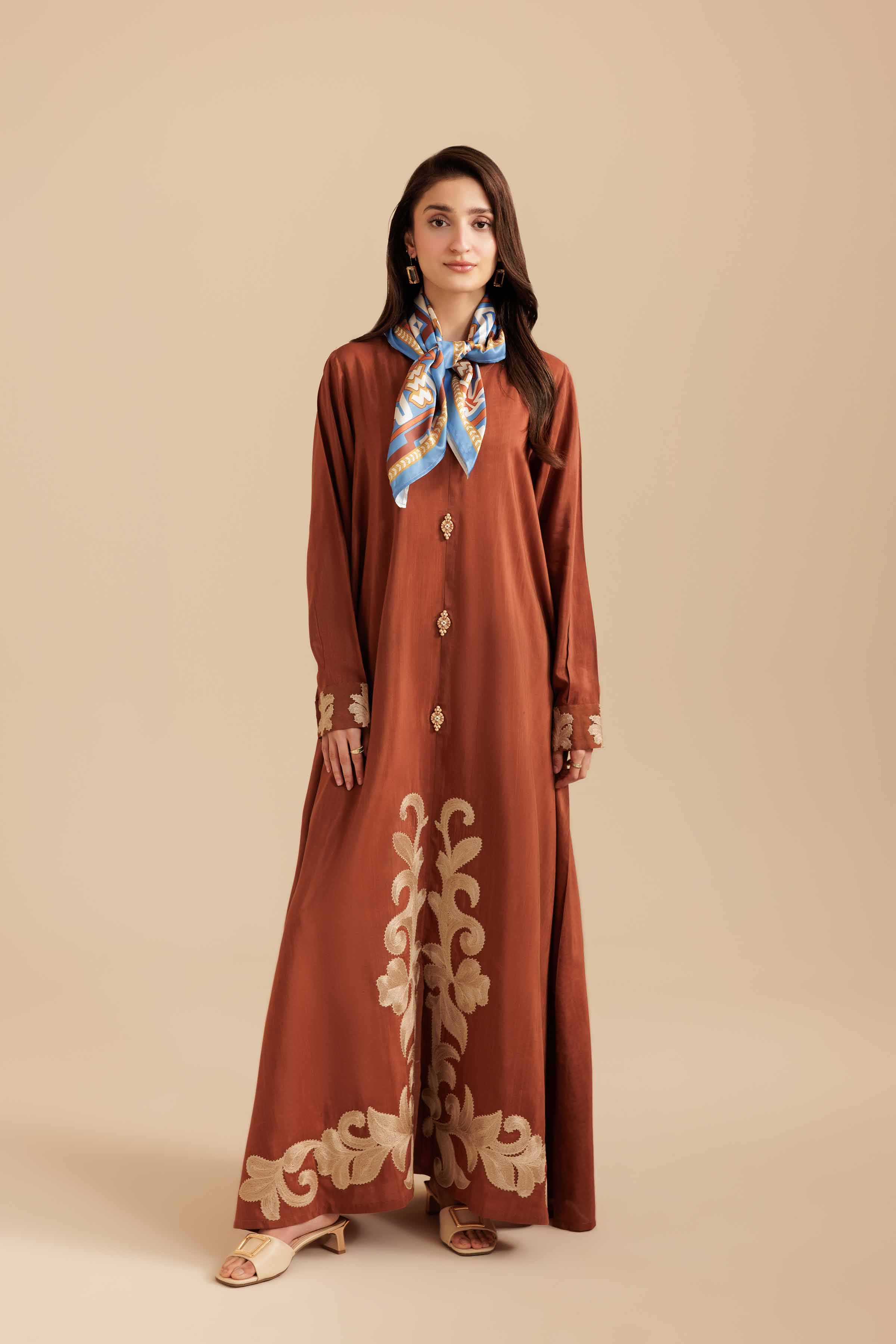 2 Piece - Printed Embroidered Dress - FS25-57 for Women - Pret Collection | Nishat | Shop Online