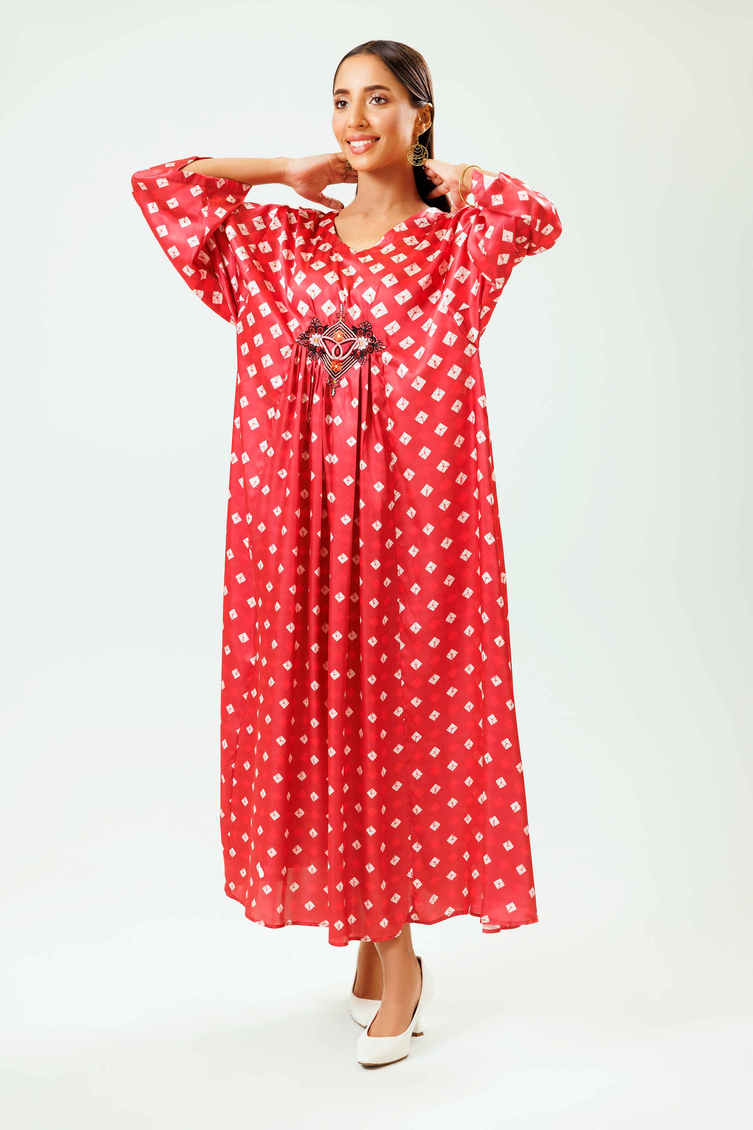 Printed Embroidered Dress - FSW24-07
